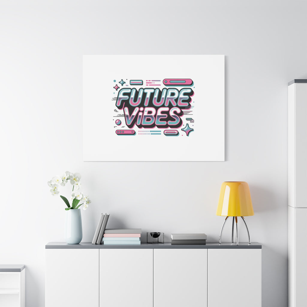 Future Vibes Canvas | Y2K Cyber Holo, Retro Tech Print