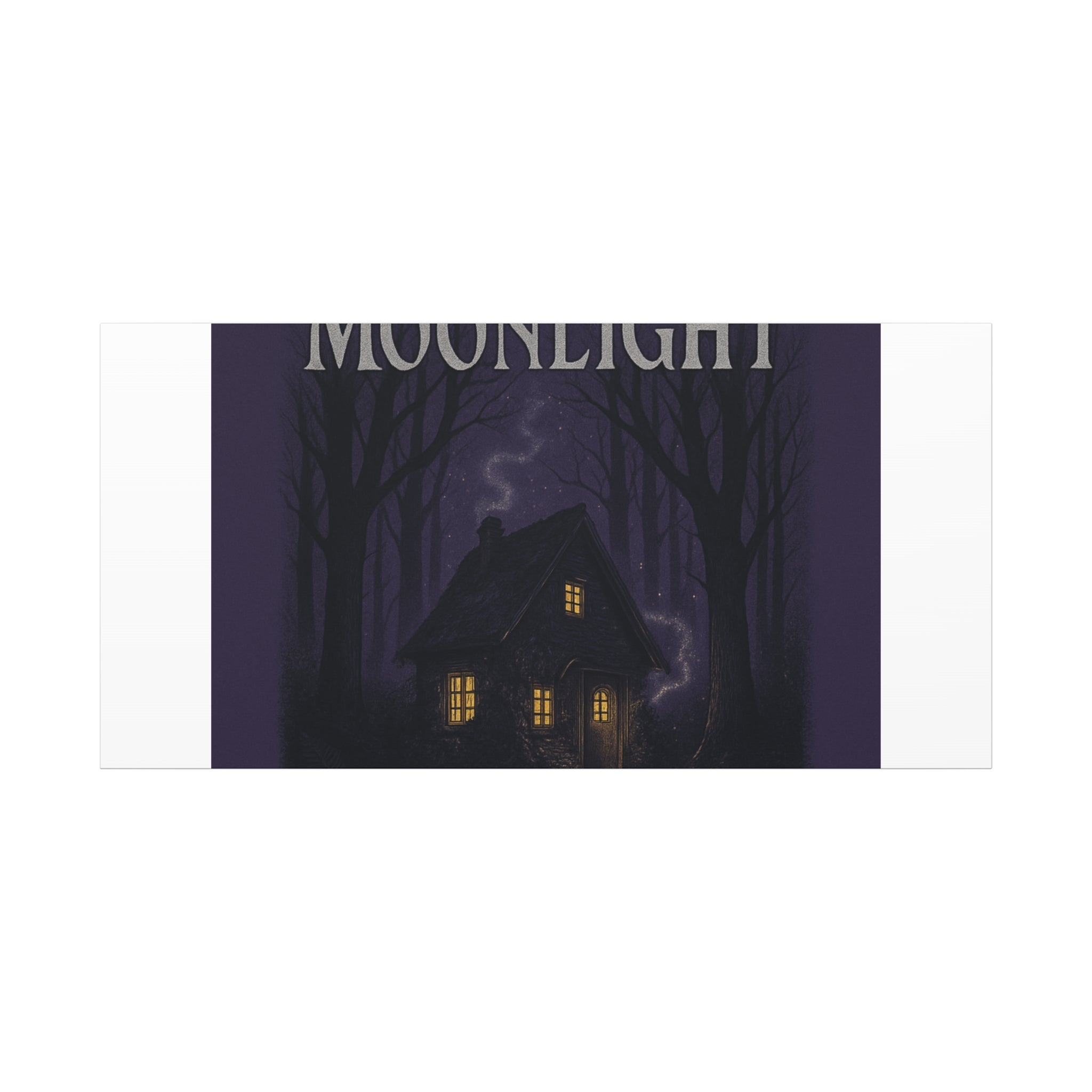 Whispers in the Moonlight Canvas Art – Haunted Cottage Wall Decor