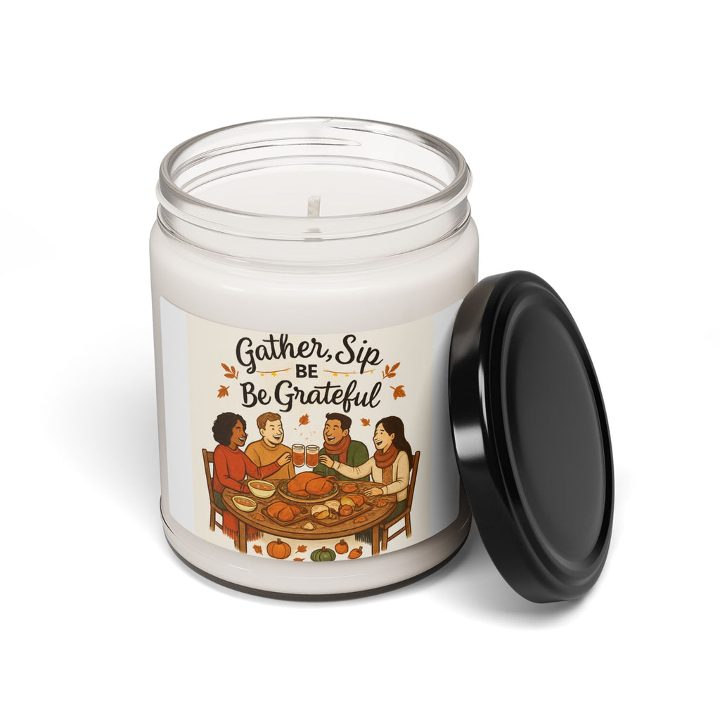 Gather, Sip & Be Grateful Soy Candle — 9oz Thanksgiving/Home Fragrance