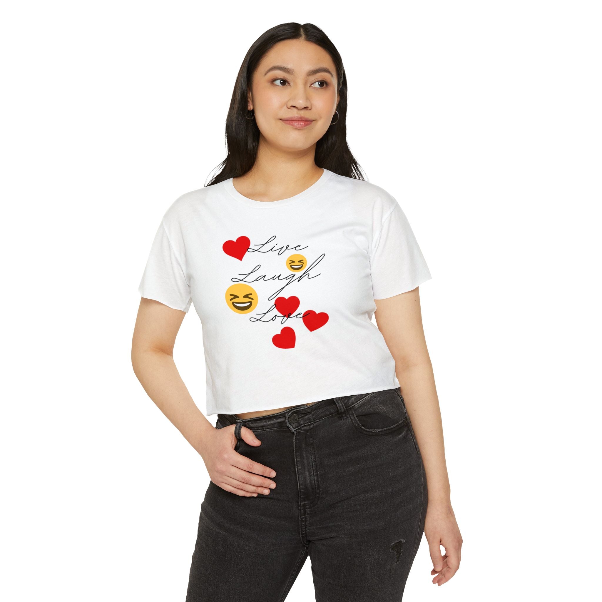Live Laugh Love Festival Crop Top, Women's Boho Shirt, Music Festival Clothing, Crop Top for Her, Coachella Crop Top