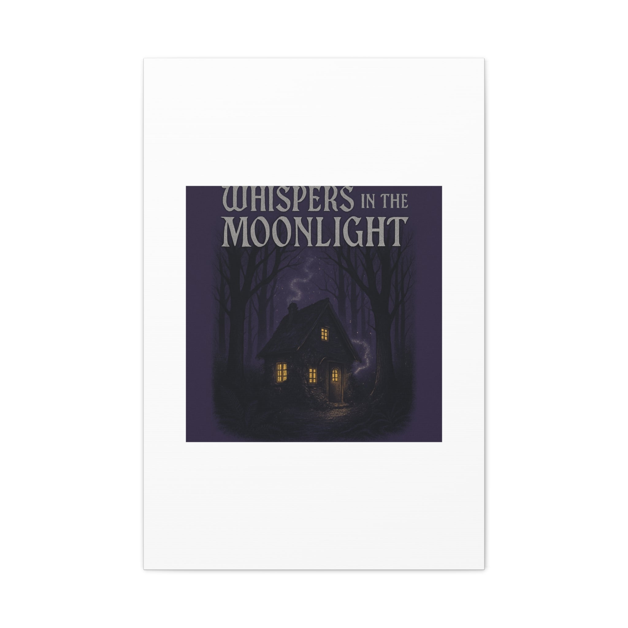 Whispers in the Moonlight Canvas Art – Haunted Cottage Wall Decor