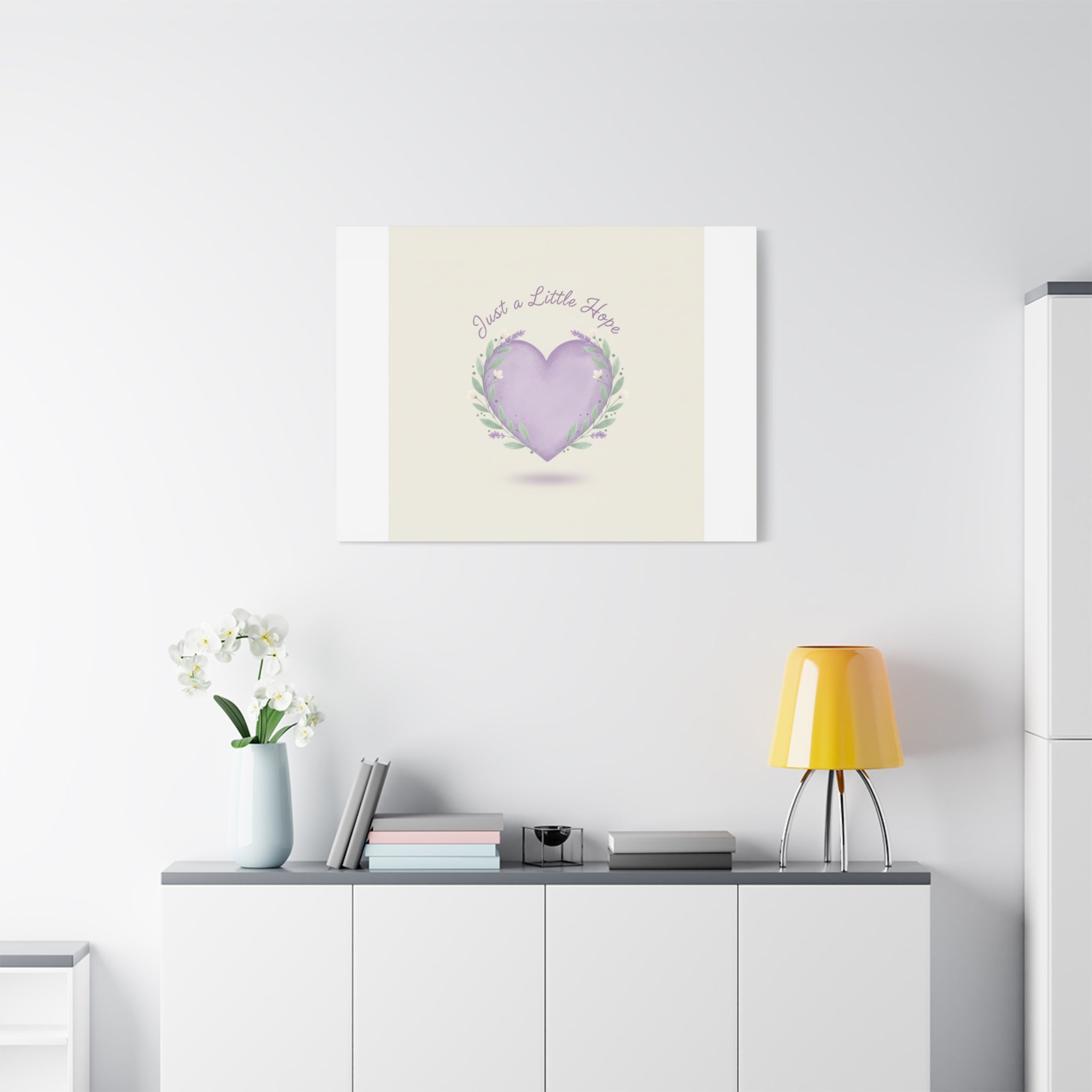 Just a Little Hope Canvas | Positive Micro-Optimism, Lavender Heart
