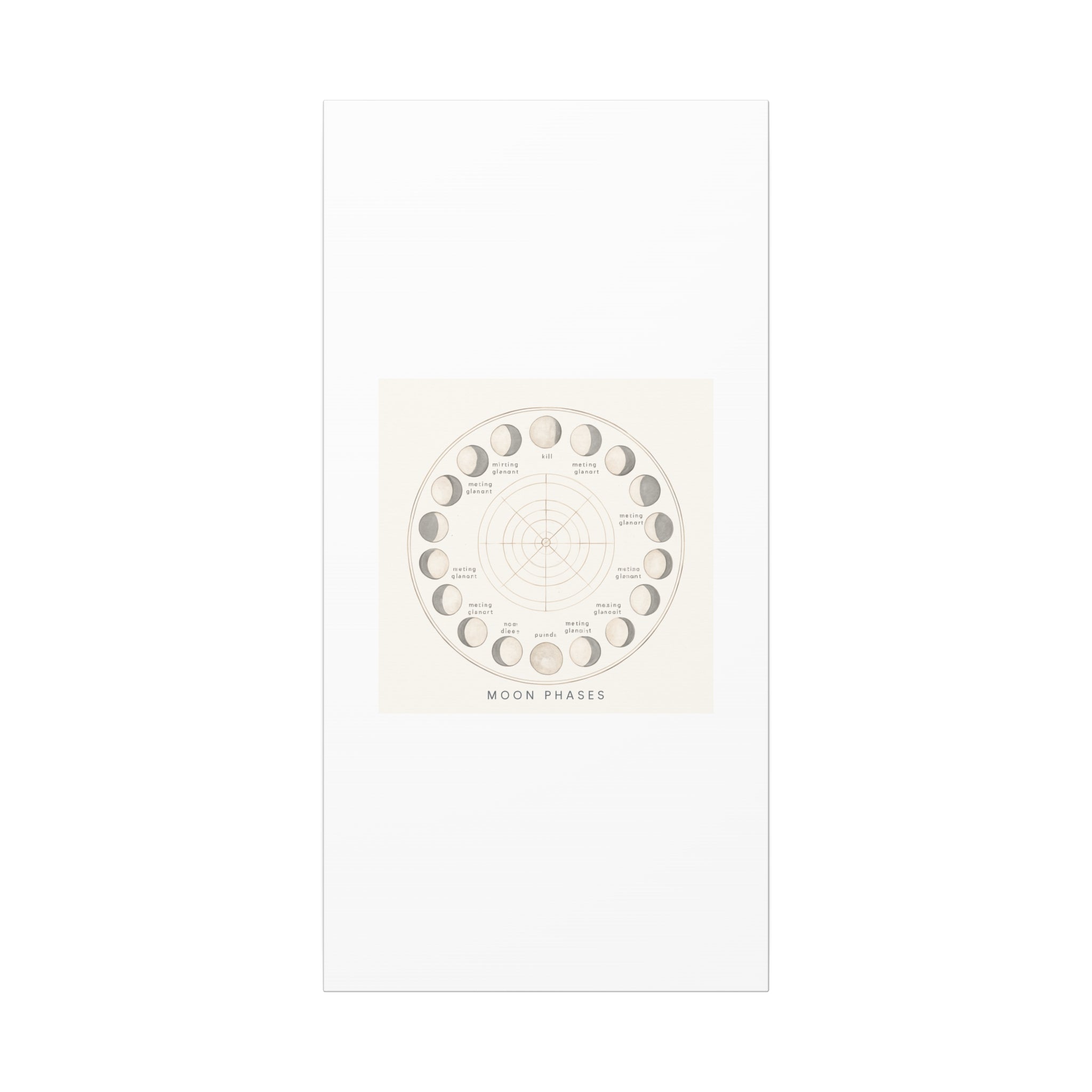 Moon Phases Canvas Print — Neutral Lunar Cycle Wall Art