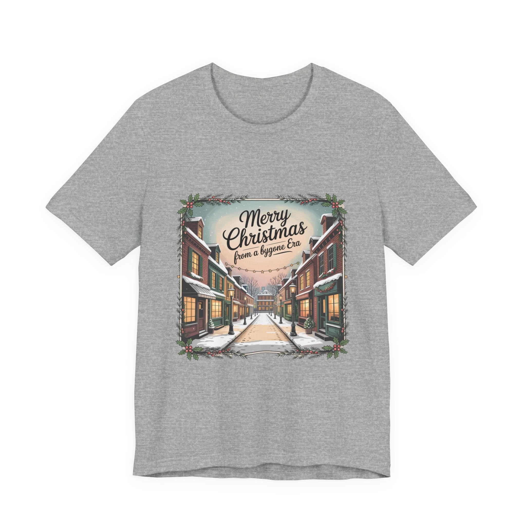 Merry Christmas Vintage Postcard Tee | Retro Holiday Card Design