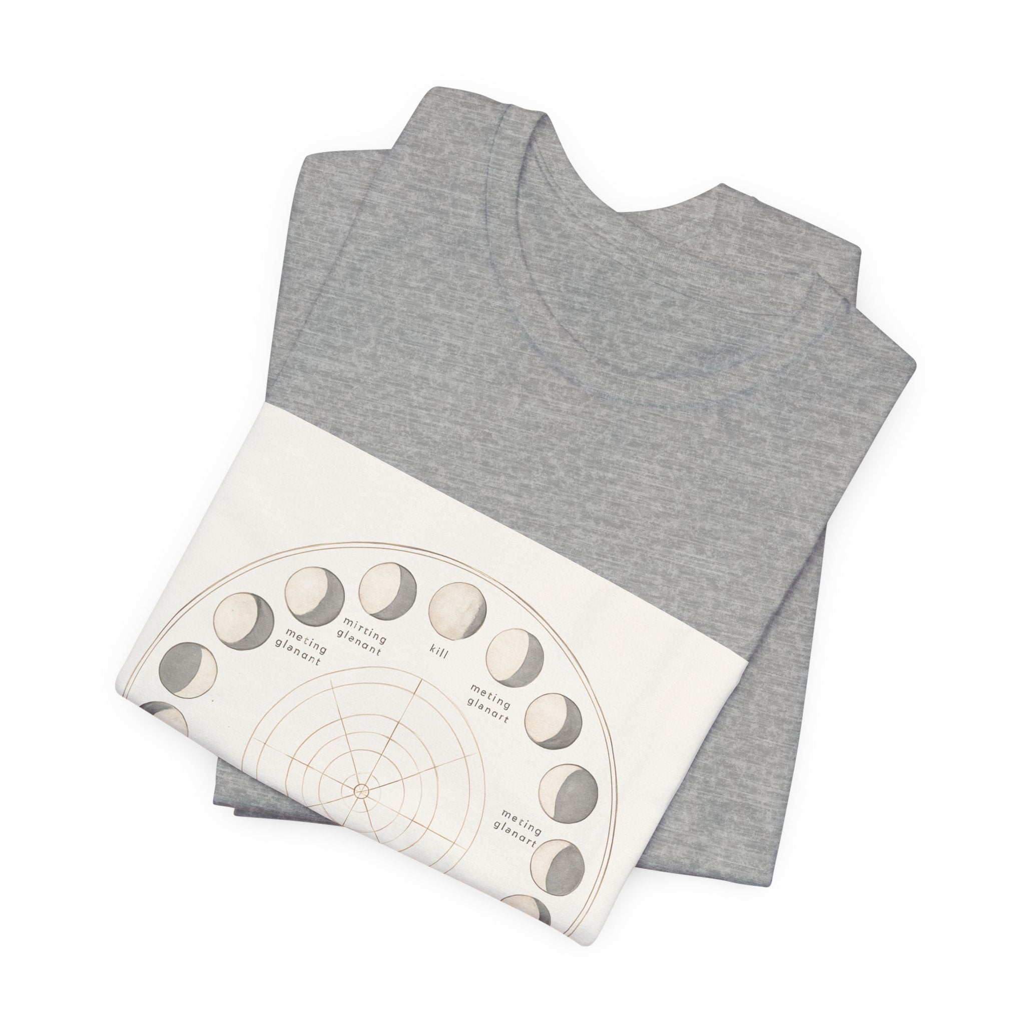 Moon Phases T-Shirt — Illustrated Lunar Cycle Tee