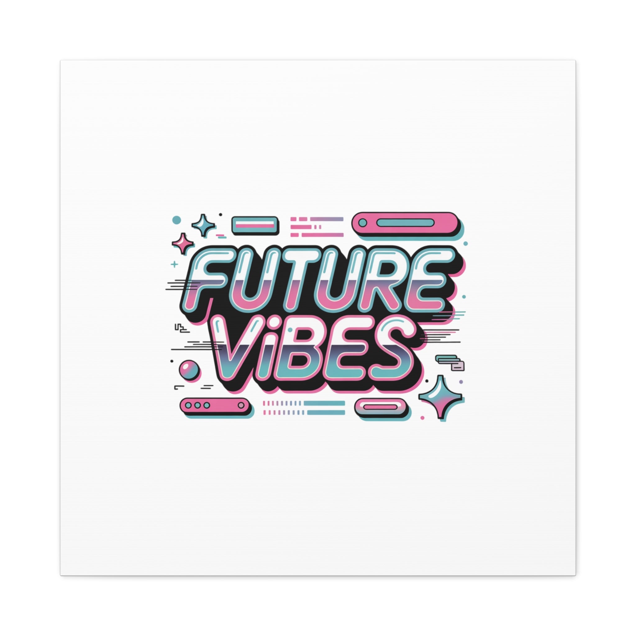 Future Vibes Canvas | Y2K Cyber Holo, Retro Tech Print