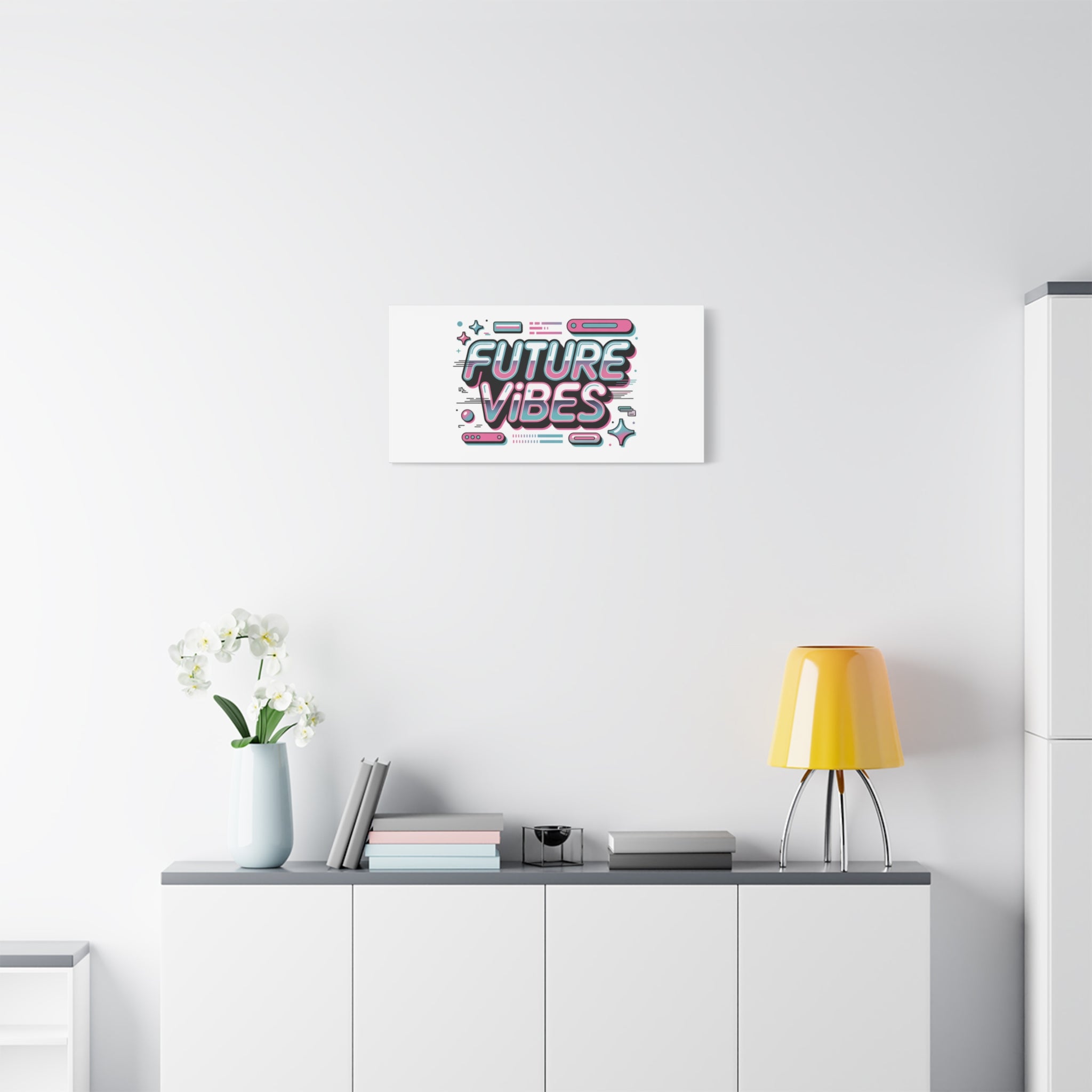 Future Vibes Canvas | Y2K Cyber Holo, Retro Tech Print