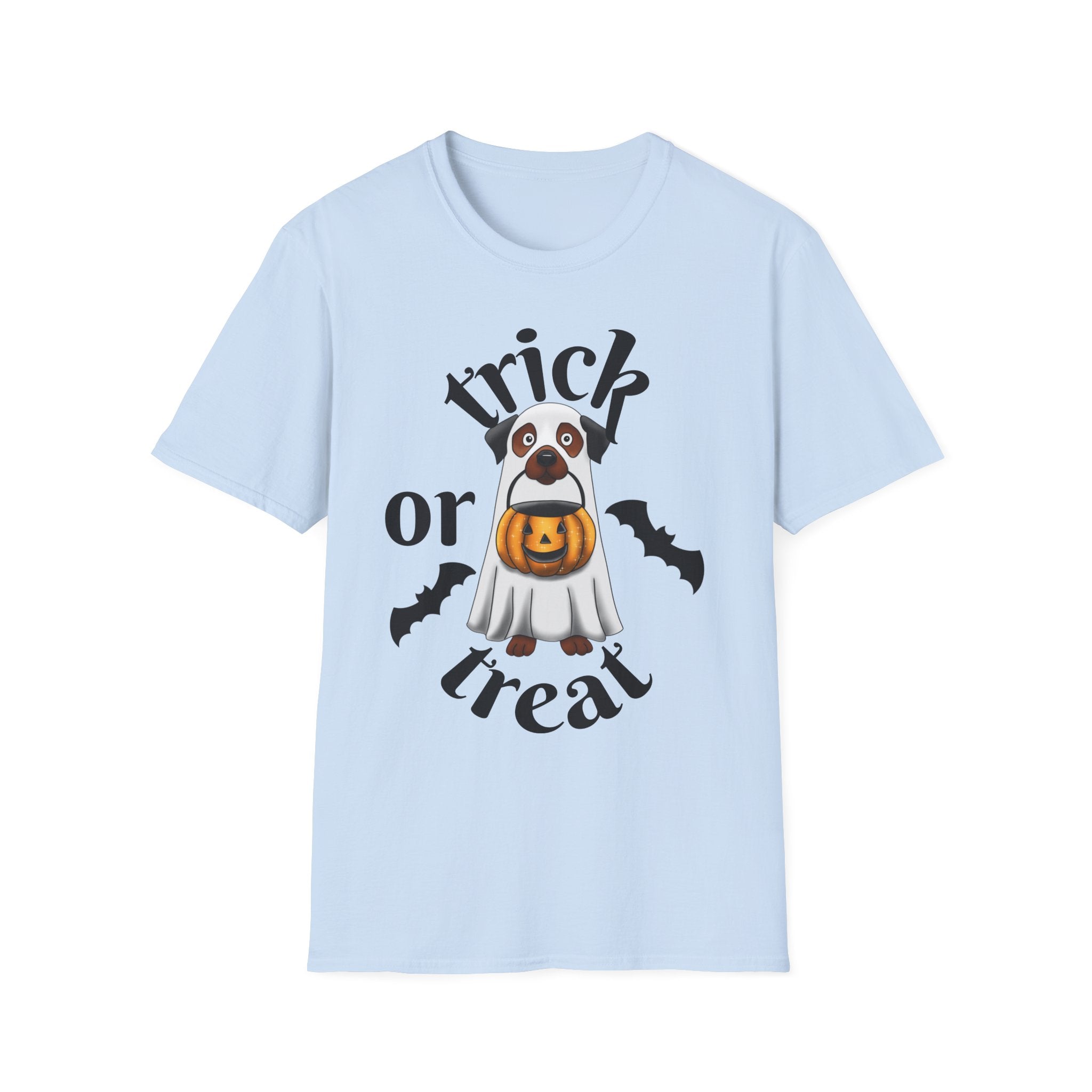 Halloween Puppy T-Shirt, Cute Trick or Treat Shirt, Unisex Dog Tee, Halloween Costume Top, Halloween Gift