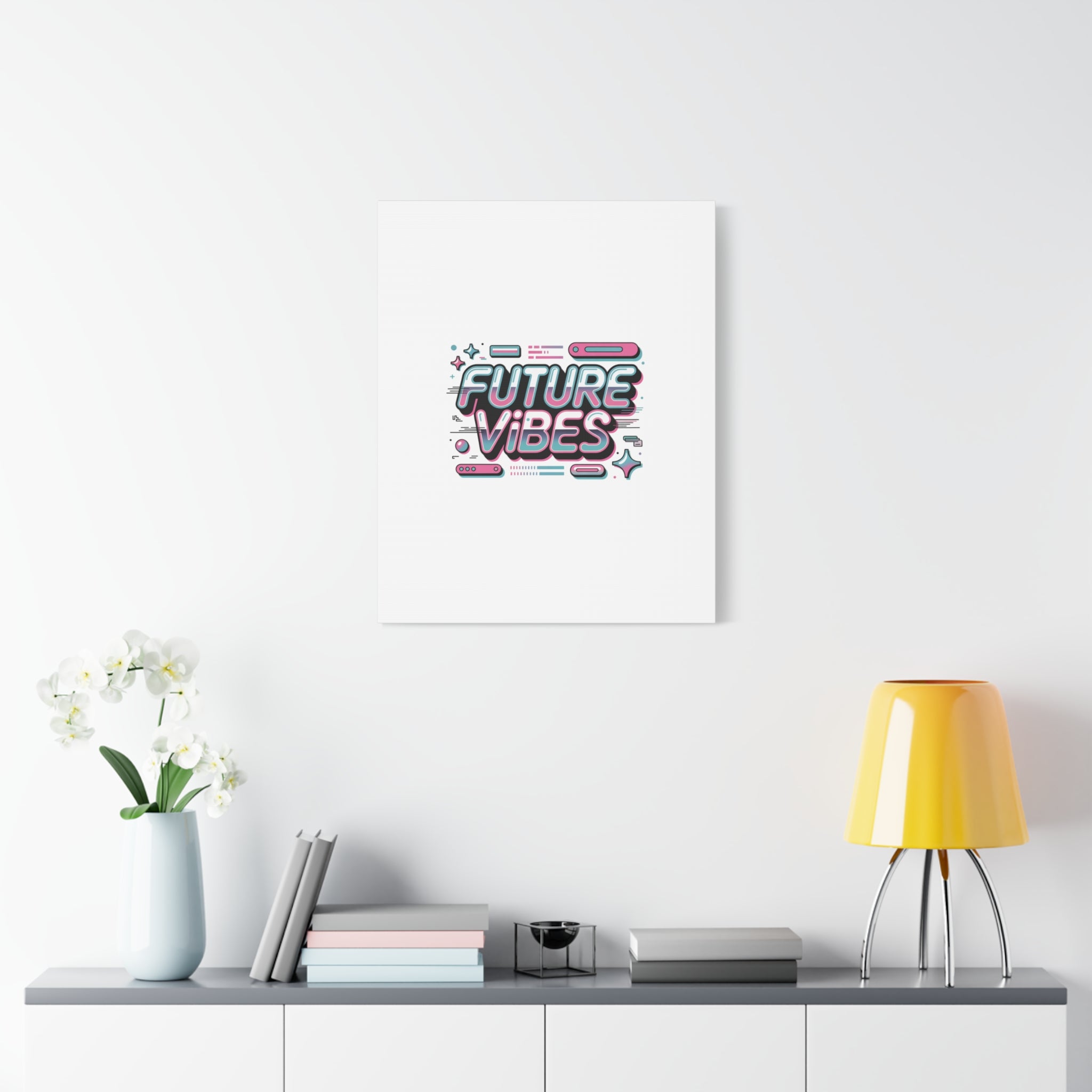 Future Vibes Canvas | Y2K Cyber Holo, Retro Tech Print