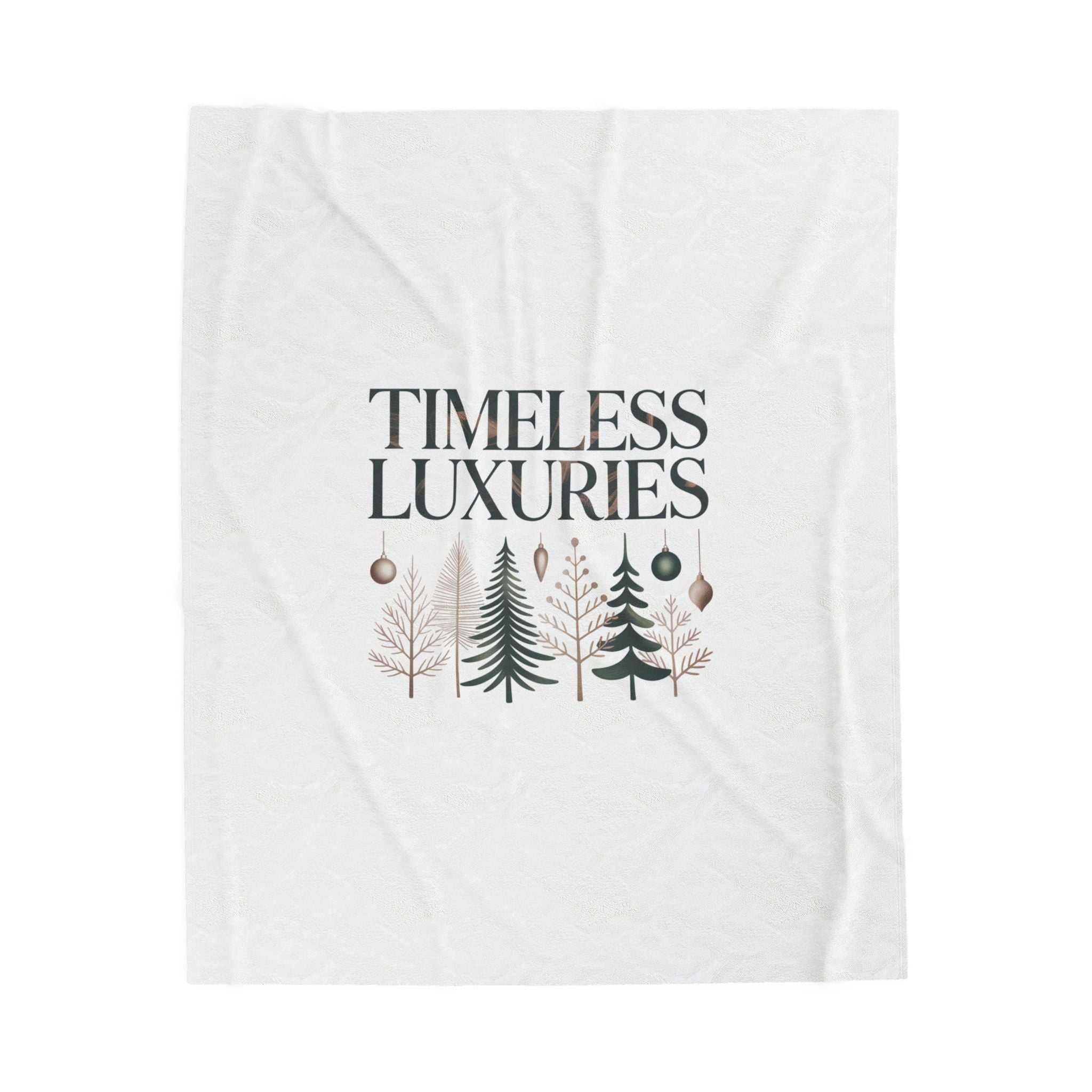 Timeless Luxuries forest trees Christmas Velveteen Plush Blanket | heritage style, quiet luxury decor