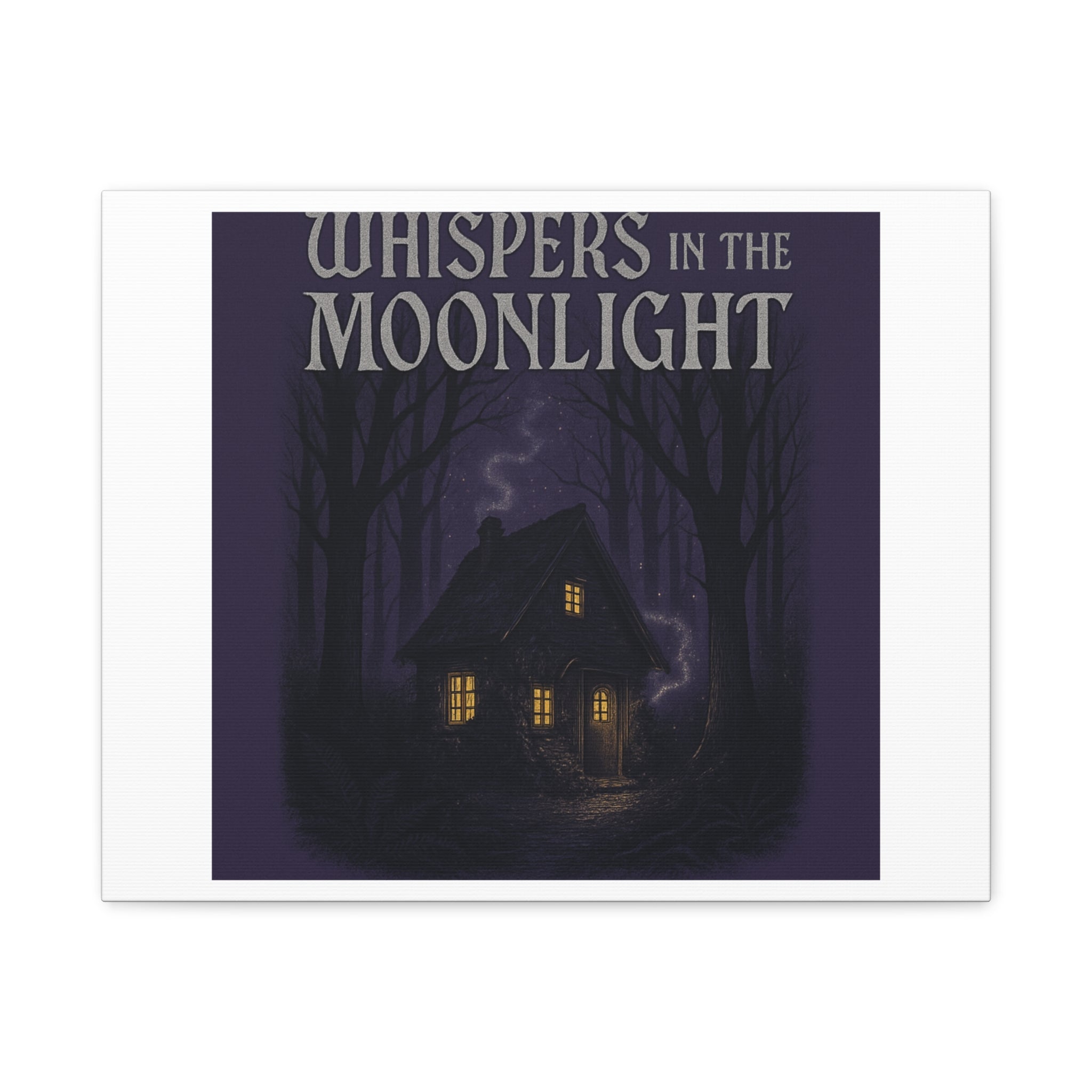 Whispers in the Moonlight Canvas Art – Haunted Cottage Wall Decor