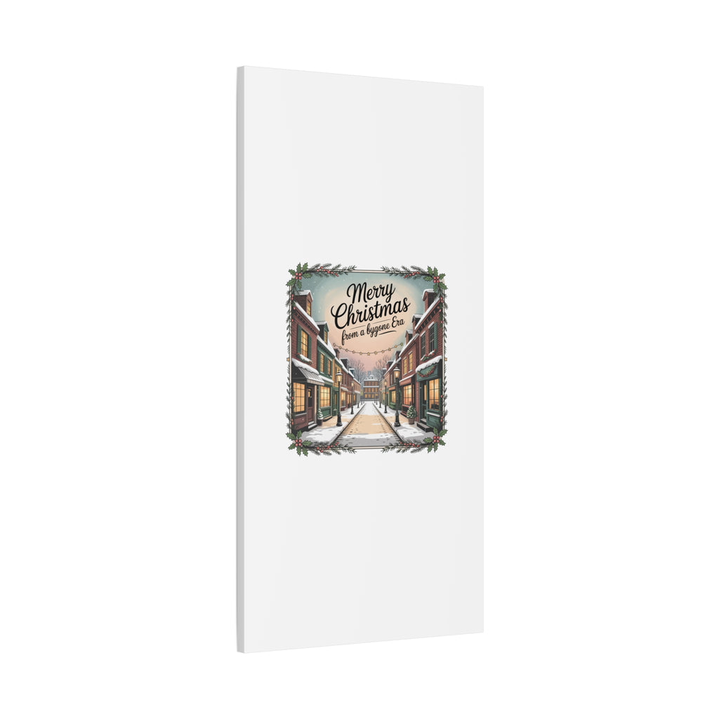 Merry Christmas Vintage Postcard Canvas | Retro Holiday Card Design