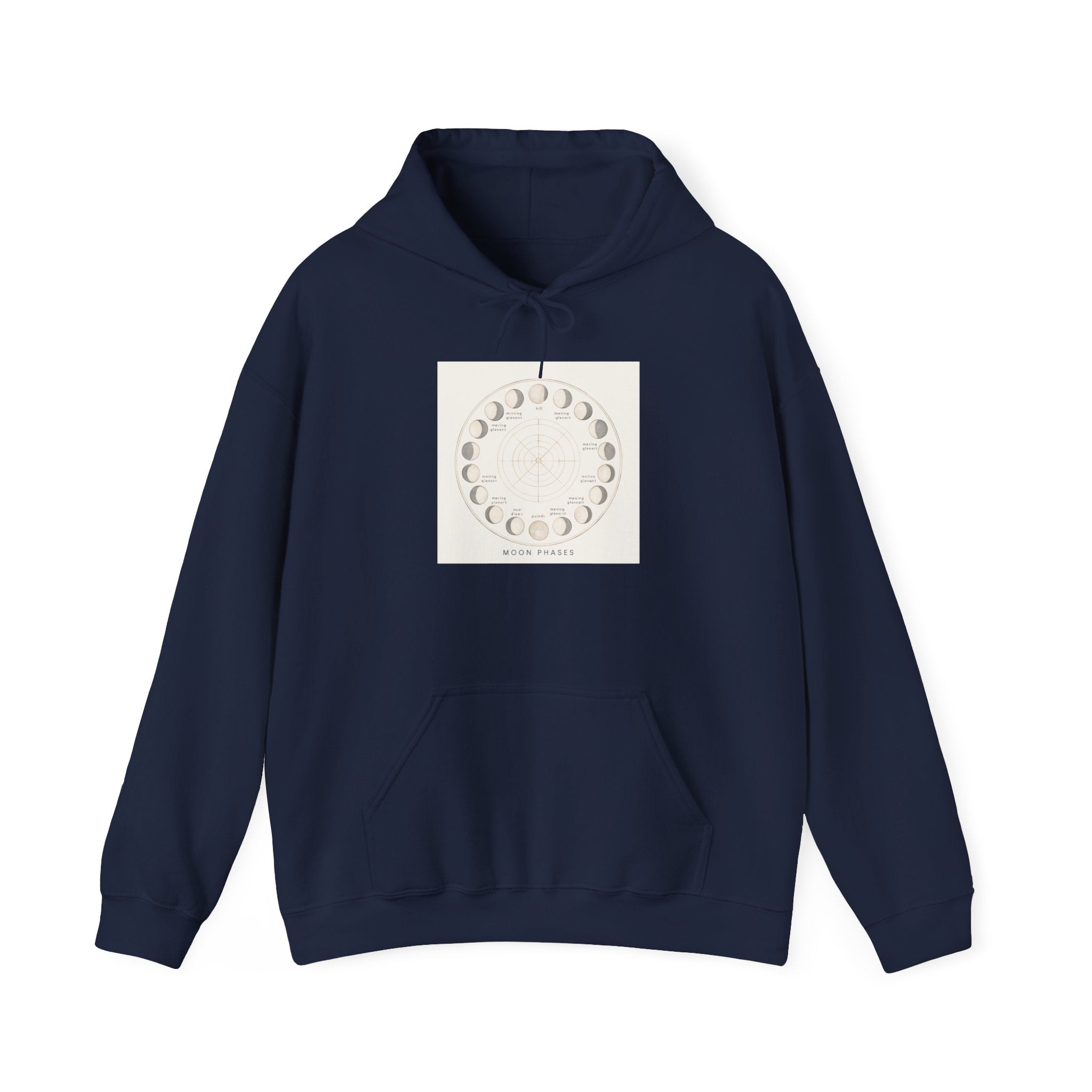 Moon Phase Hoodie — Minimal Lunar Cycle Graphic Sweatshirt
