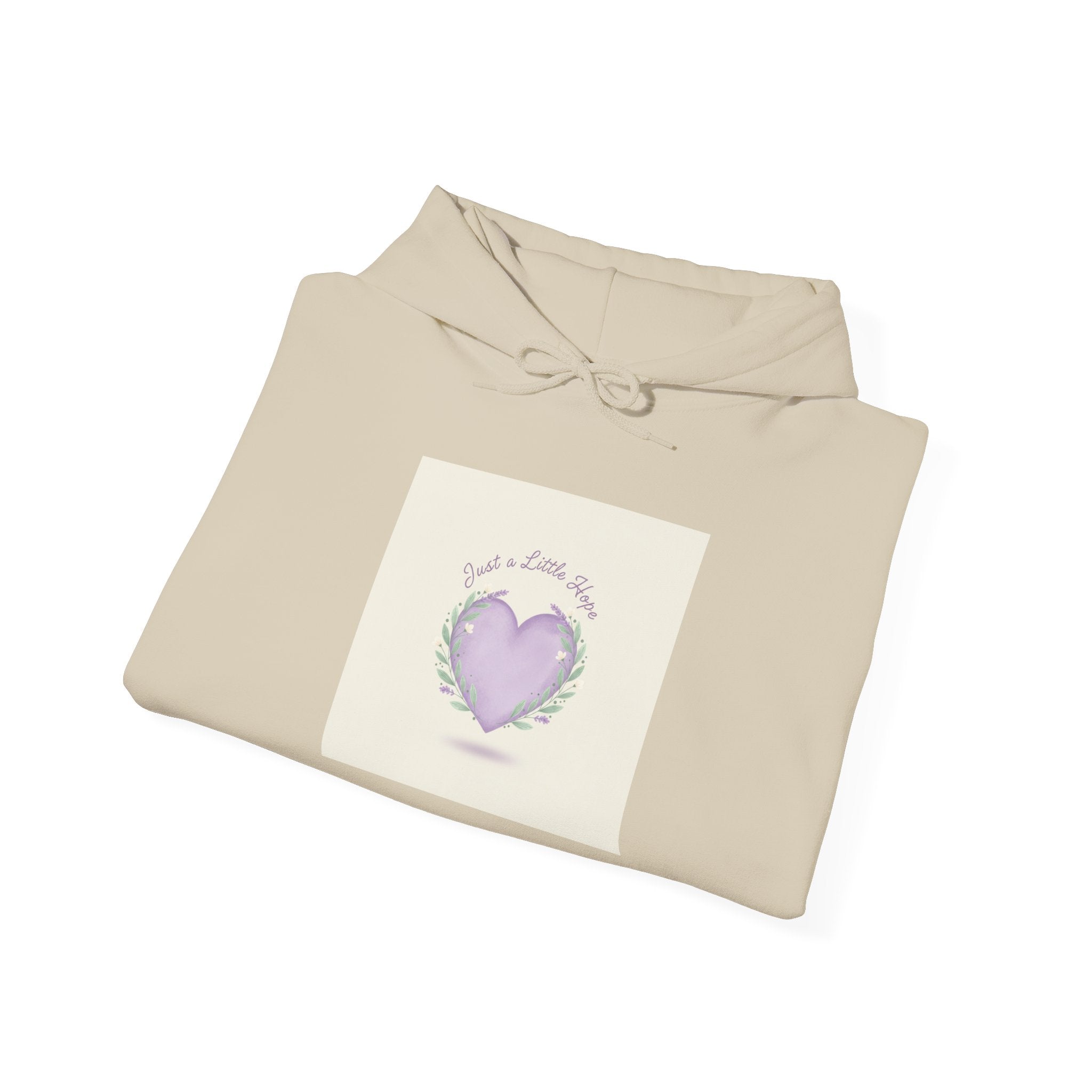 soft lavender heart hoodie | positive micro-optimism, kindness messages