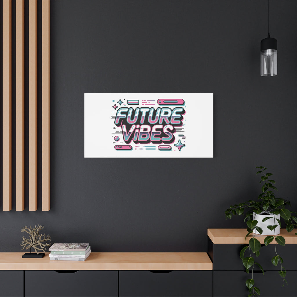 Future Vibes Canvas | Y2K Cyber Holo, Retro Tech Print
