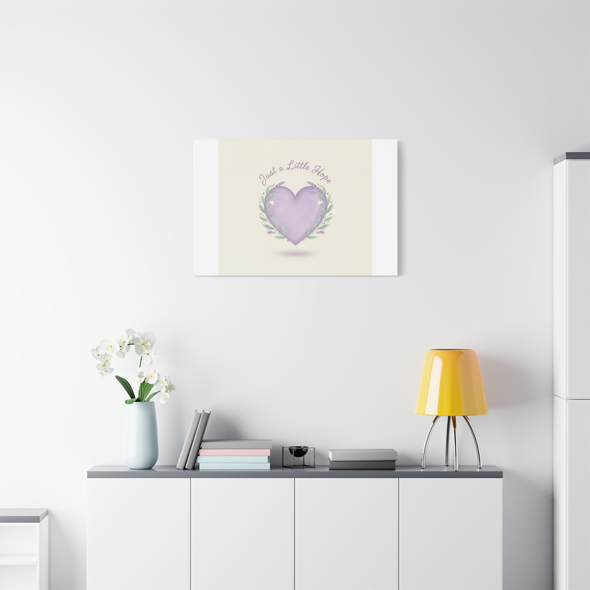 Just a Little Hope Canvas | Positive Micro-Optimism, Lavender Heart