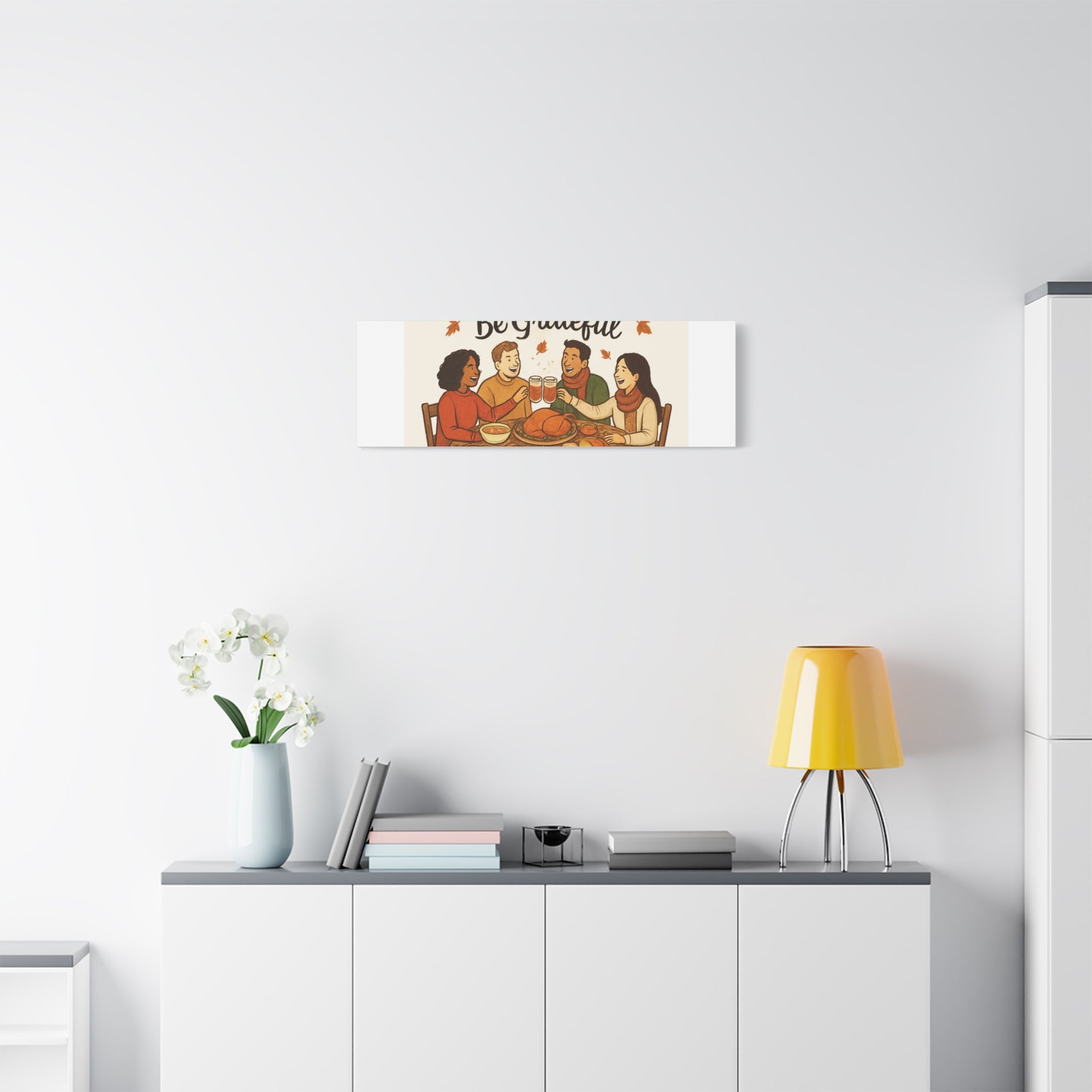 Gather, Sip, Be Grateful Canvas — Thanksgiving Wall Art