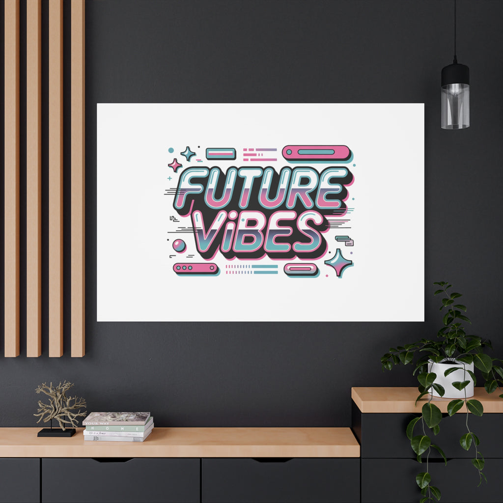 Future Vibes Canvas | Y2K Cyber Holo, Retro Tech Print
