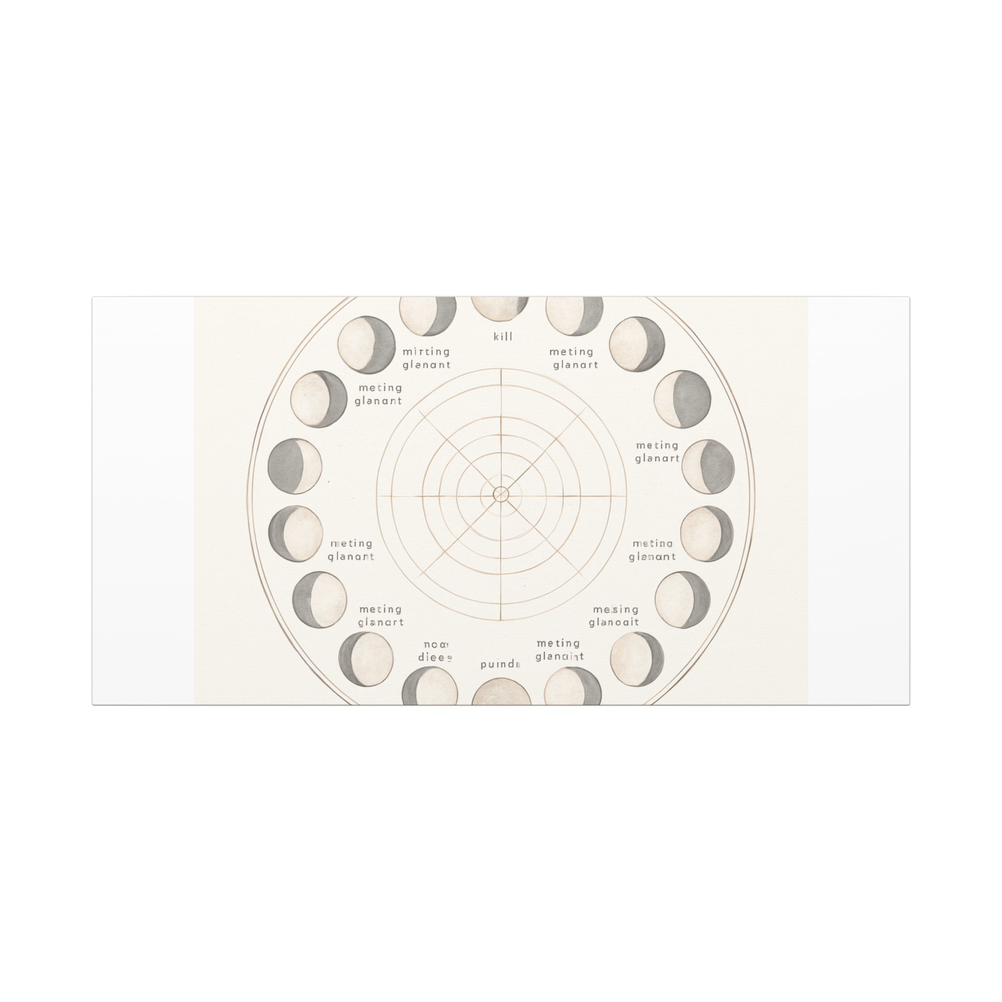 Moon Phases Canvas Print — Neutral Lunar Cycle Wall Art