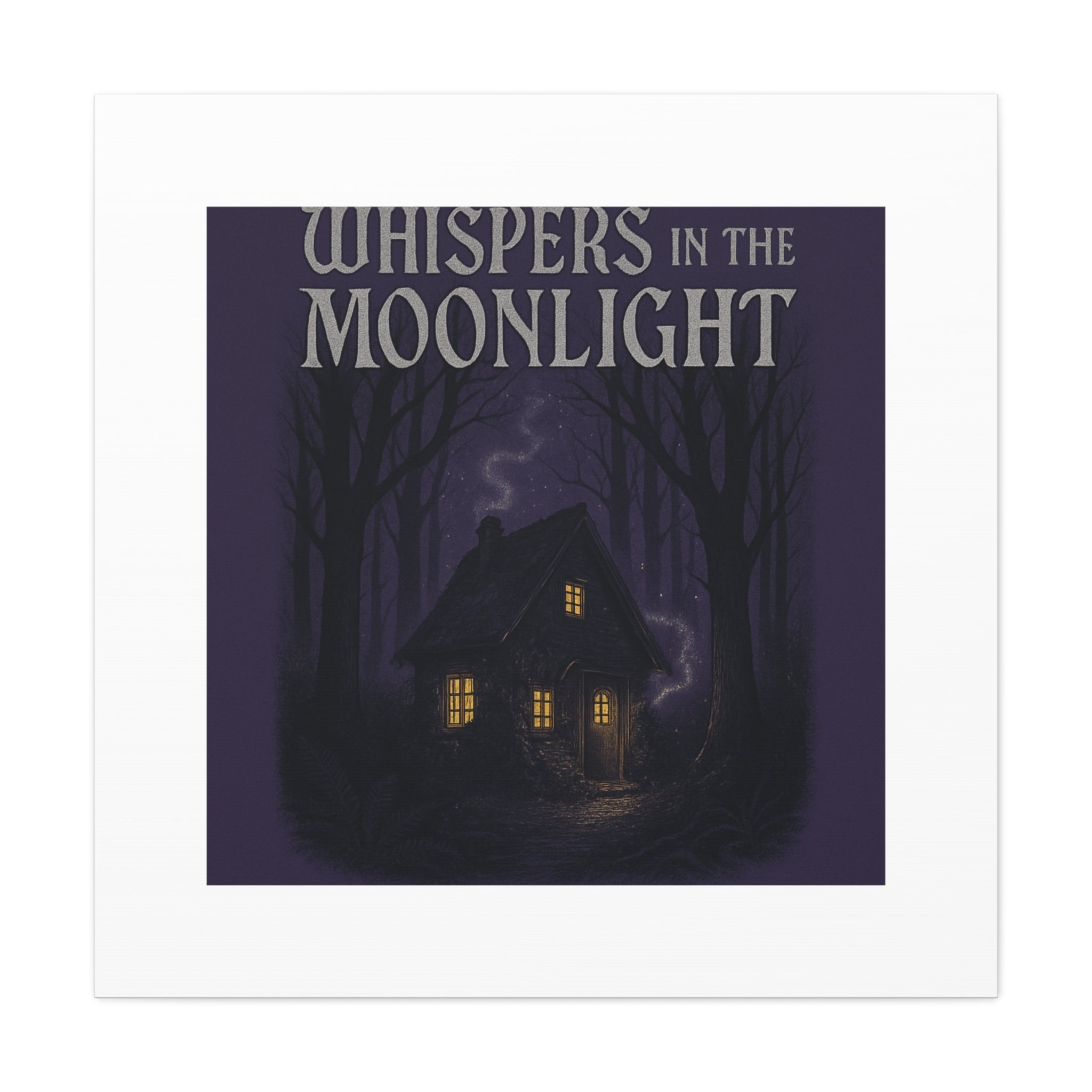 Whispers in the Moonlight Canvas Art – Haunted Cottage Wall Decor