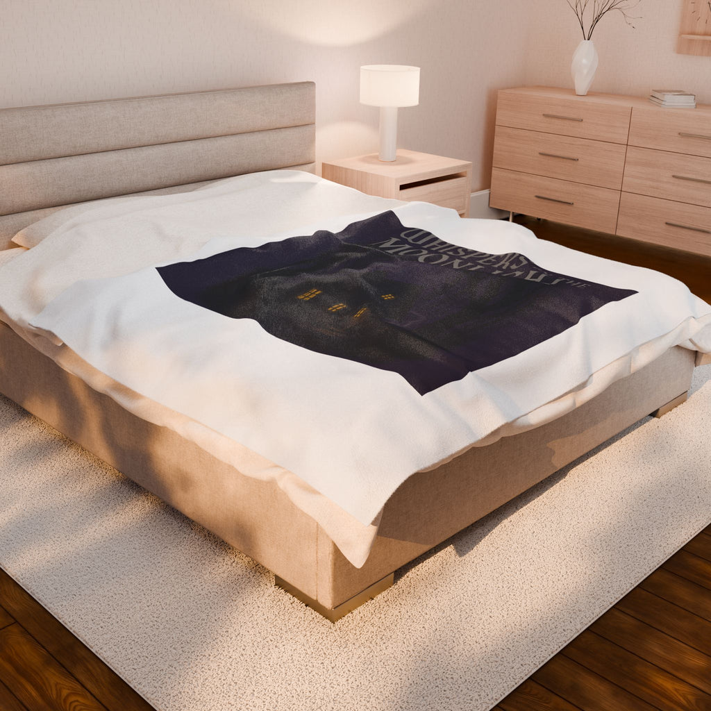Whispers in the Moonlight Velveteen Plush Blanket — Cozy Gothic Cottage Throw