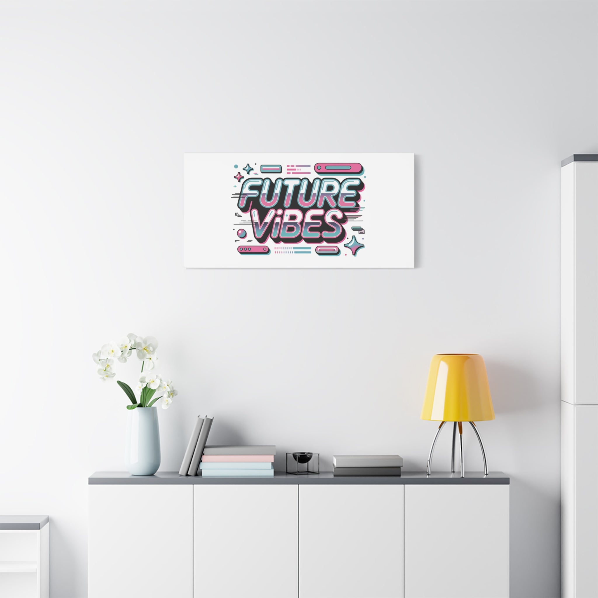 Future Vibes Canvas | Y2K Cyber Holo, Retro Tech Print