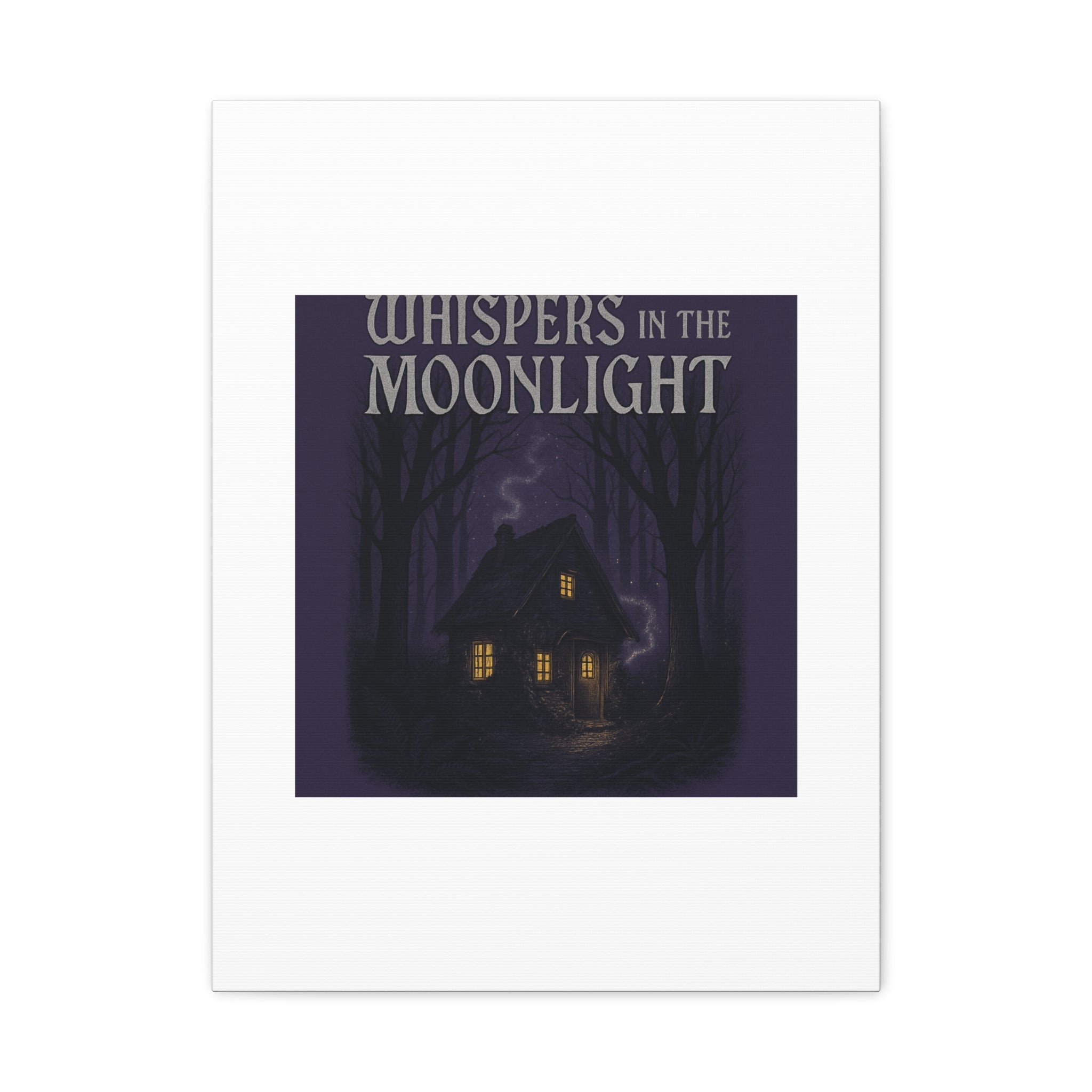 Whispers in the Moonlight Canvas Art – Haunted Cottage Wall Decor