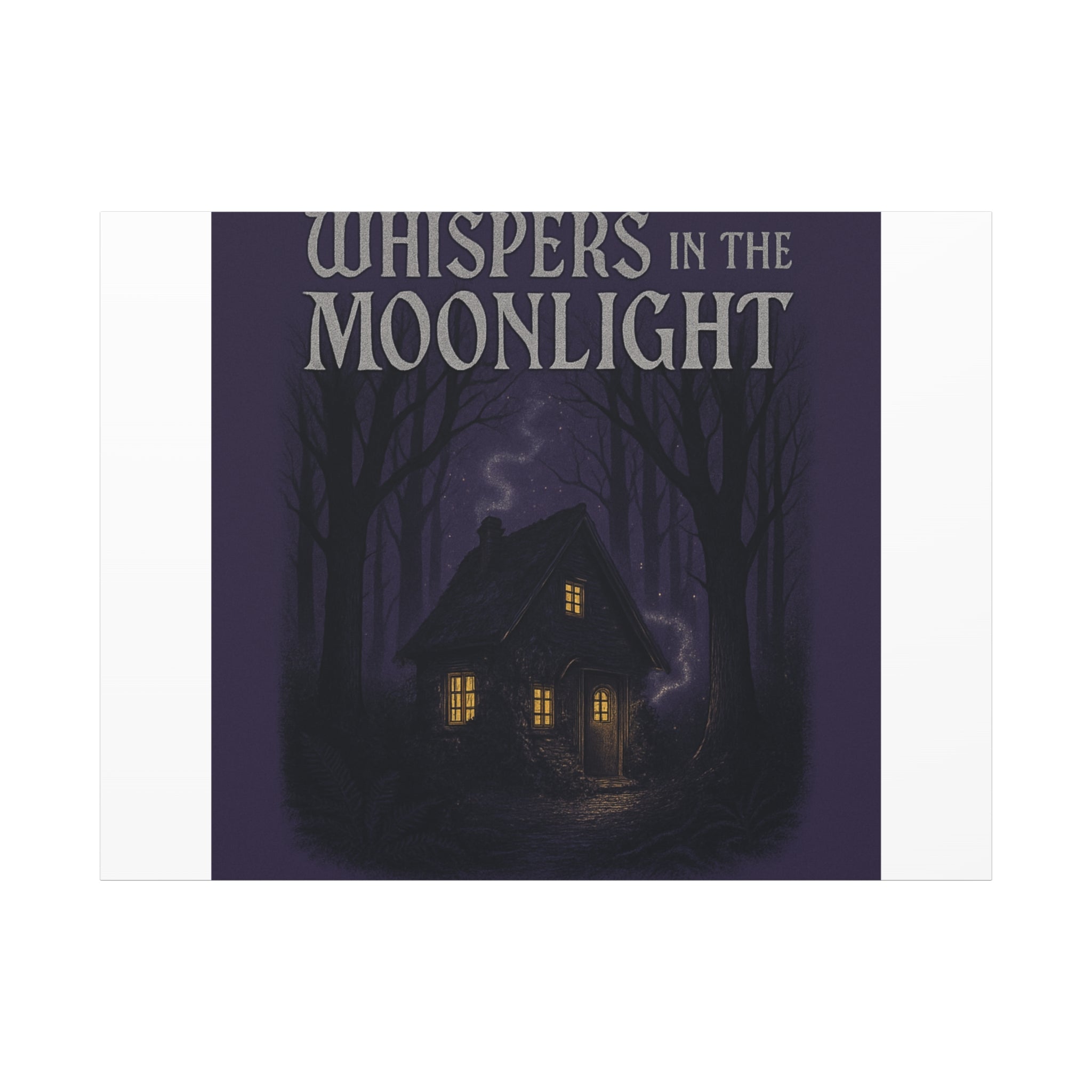 Whispers in the Moonlight Canvas Art – Haunted Cottage Wall Decor