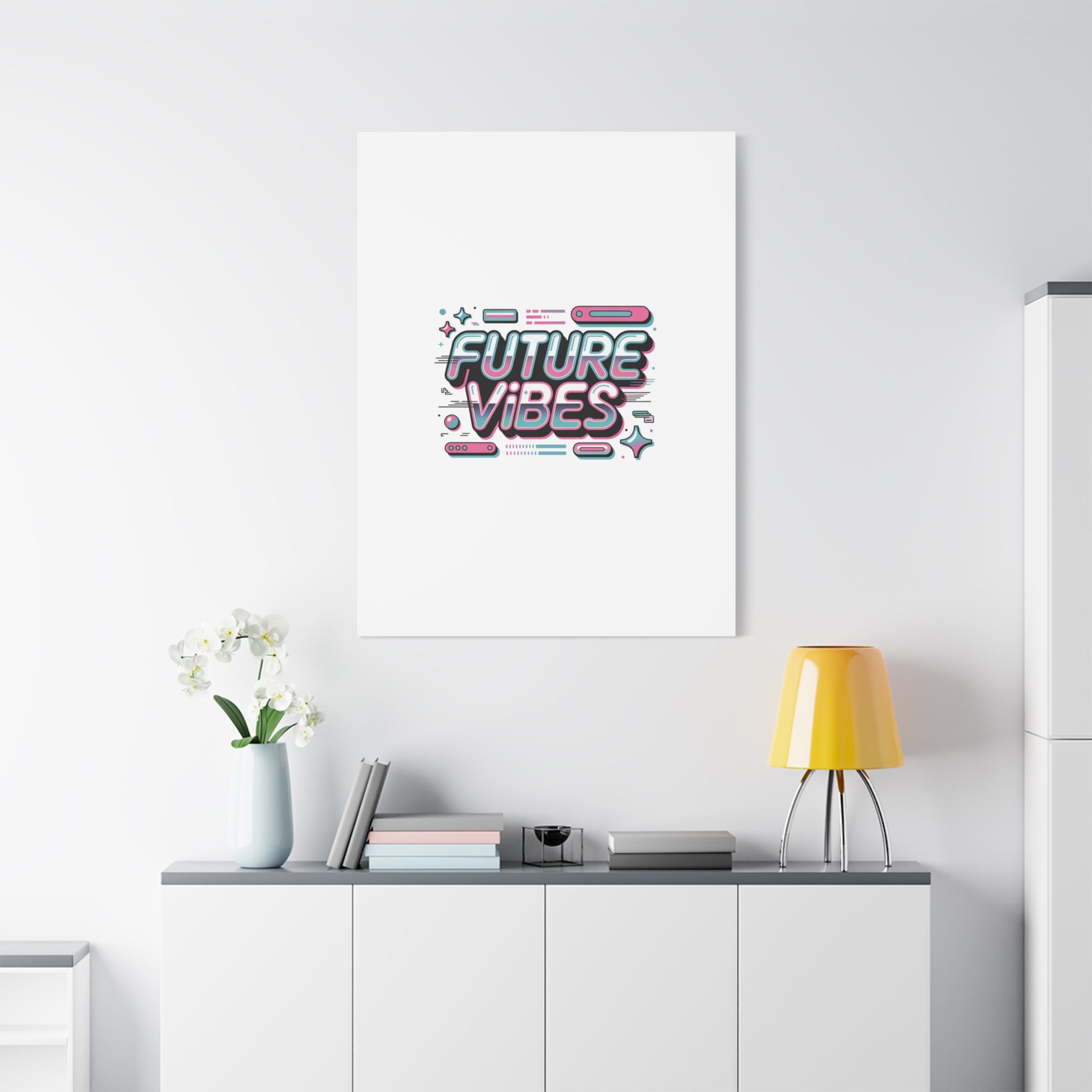 Future Vibes Canvas | Y2K Cyber Holo, Retro Tech Print