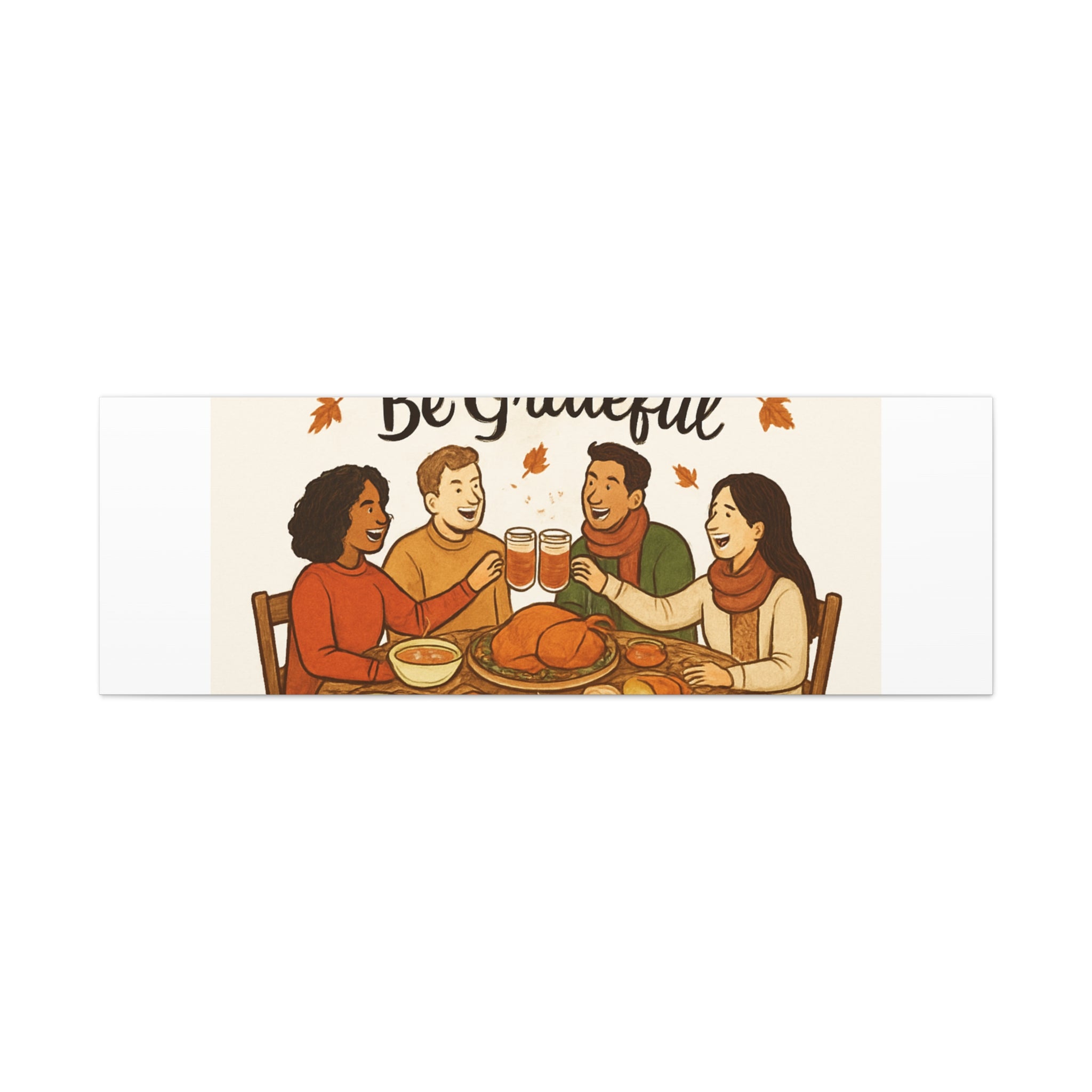Gather, Sip, Be Grateful Canvas — Thanksgiving Wall Art