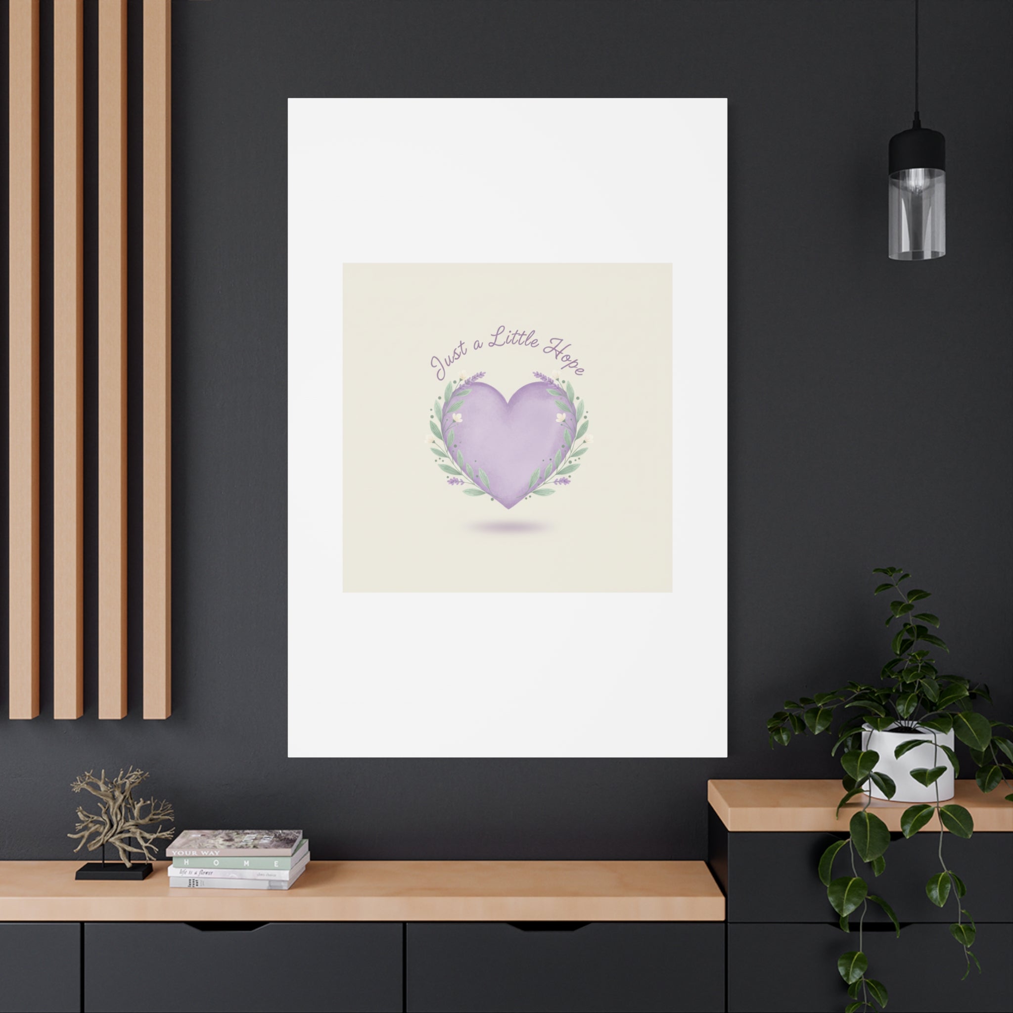 Just a Little Hope Canvas | Positive Micro-Optimism, Lavender Heart