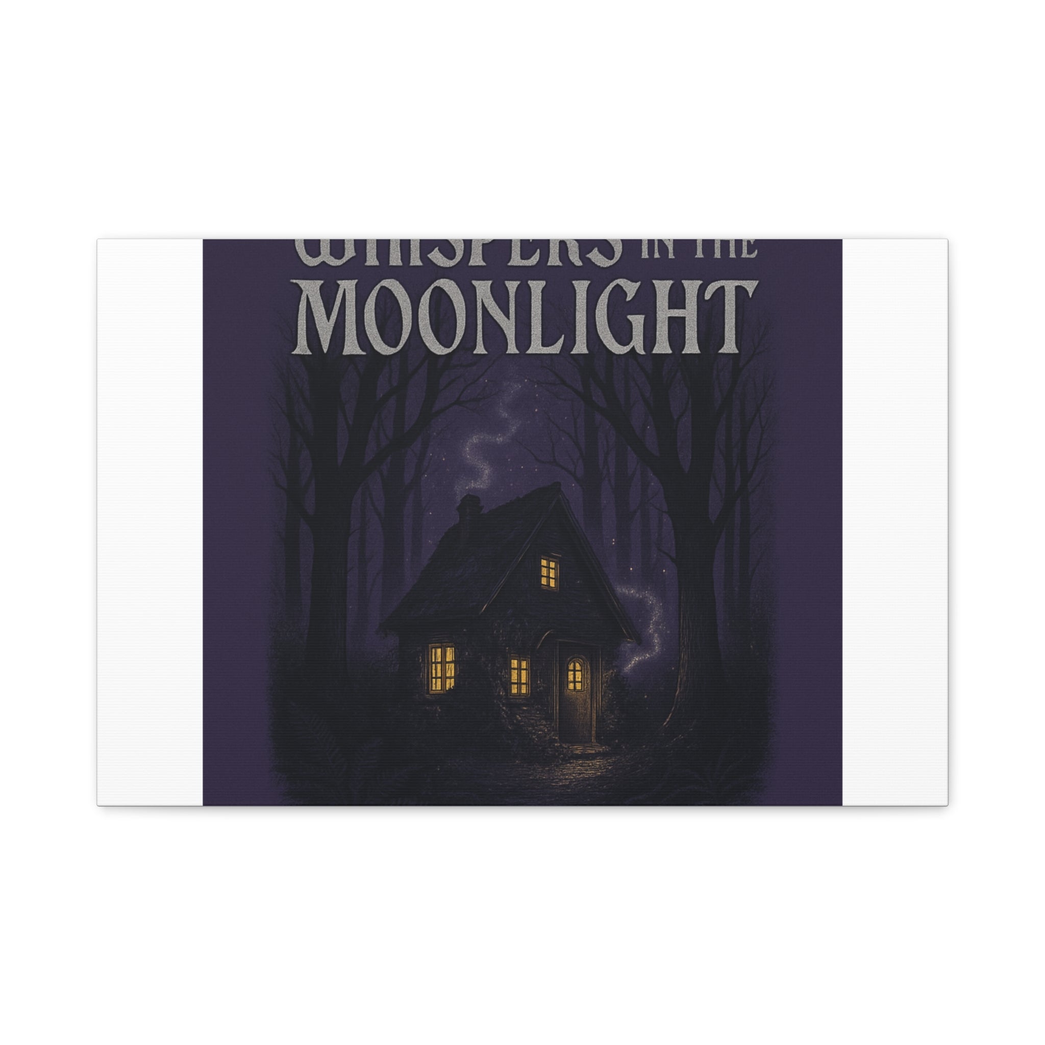 Whispers in the Moonlight Canvas Art – Haunted Cottage Wall Decor