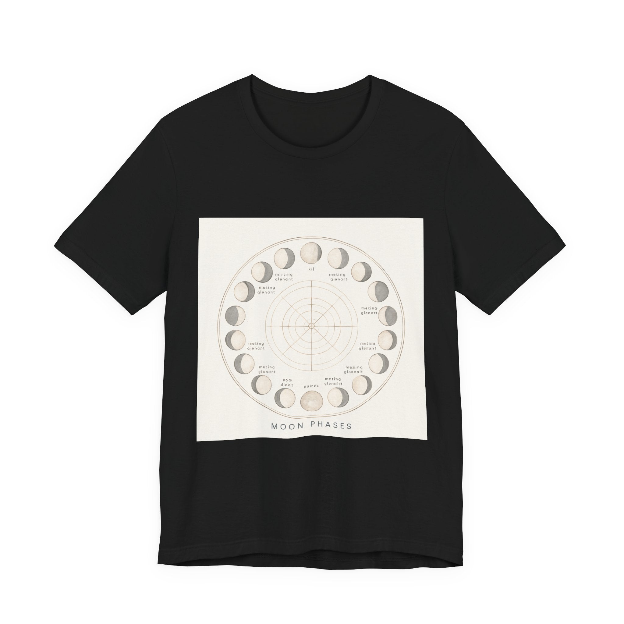 Moon Phases T-Shirt — Illustrated Lunar Cycle Tee