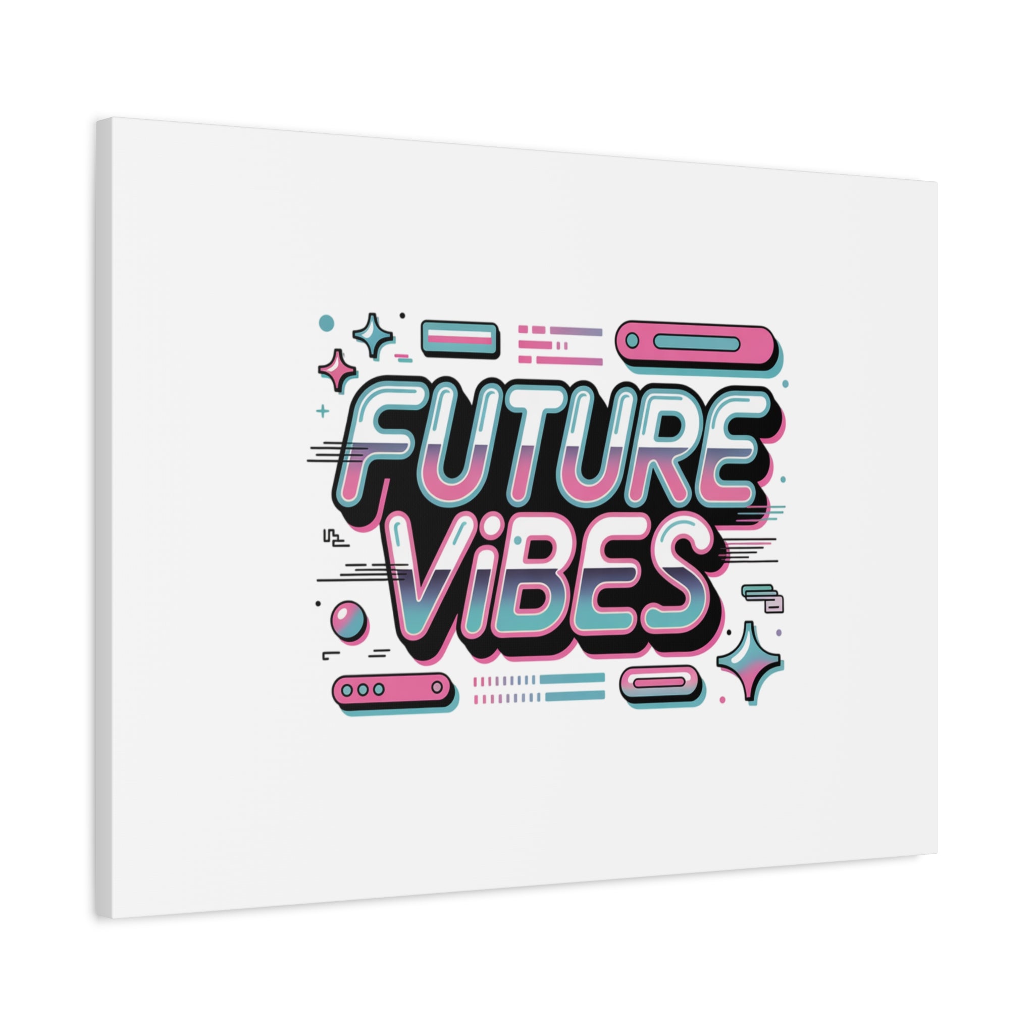 Future Vibes Canvas | Y2K Cyber Holo, Retro Tech Print