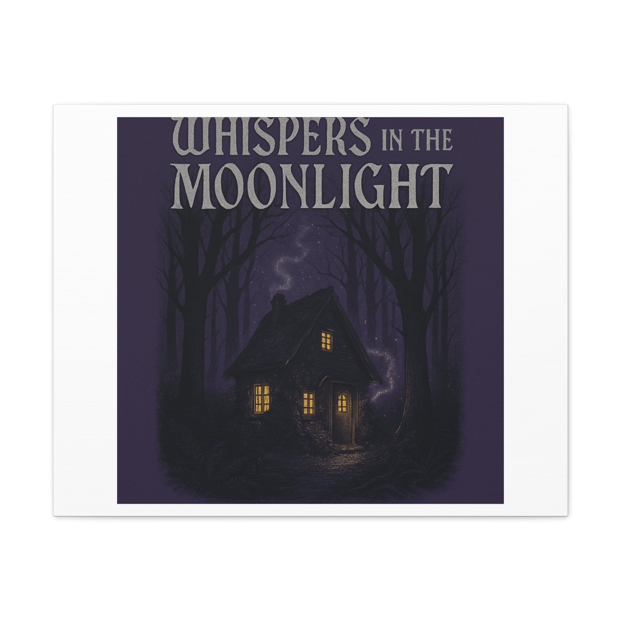 Whispers in the Moonlight Canvas Art – Haunted Cottage Wall Decor