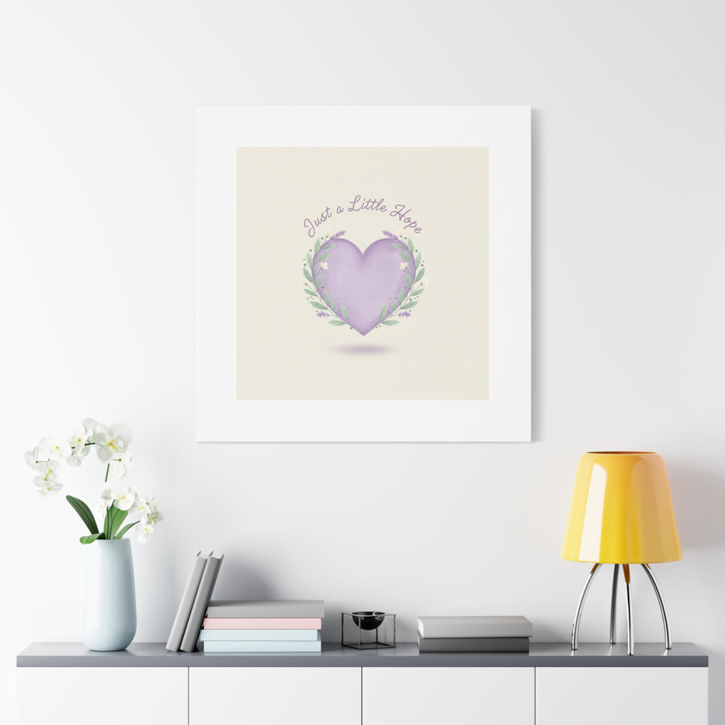 Just a Little Hope Canvas | Positive Micro-Optimism, Lavender Heart