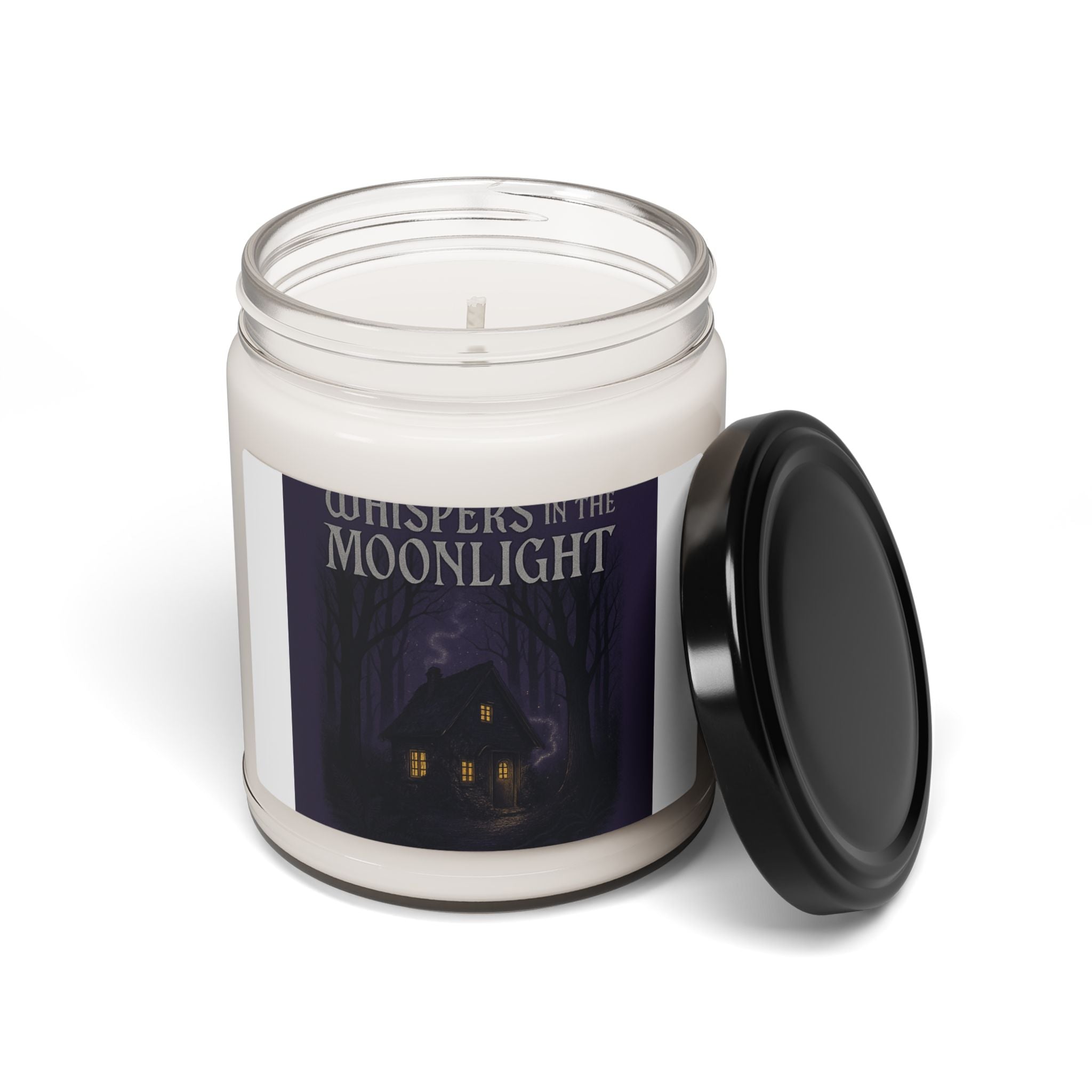 Whispers in the Moonlight 9oz Scented Soy Candle — Cozy, Spooky Cabin Fragrance for Relaxation & Halloween