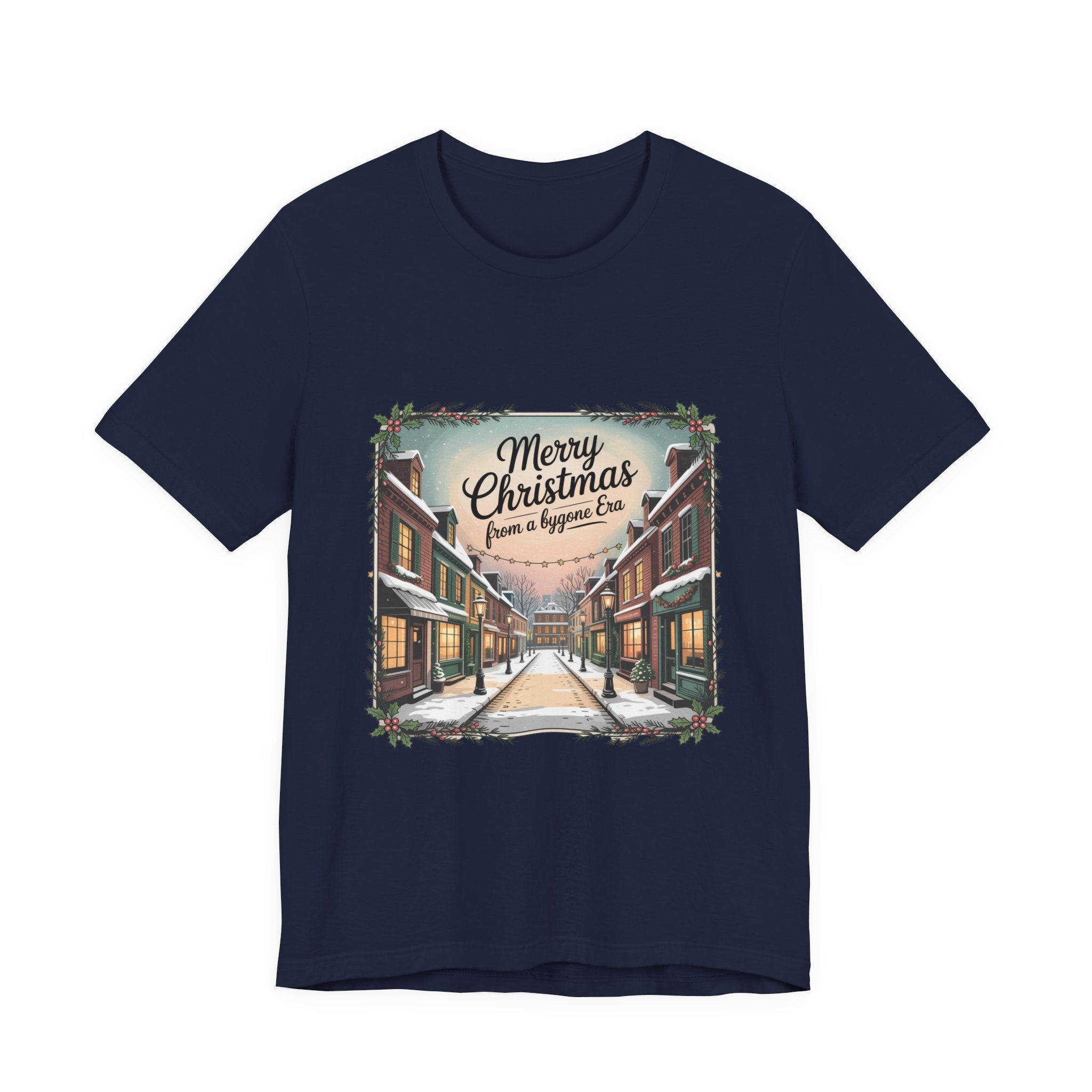 Merry Christmas Vintage Postcard Tee | Retro Holiday Card Design