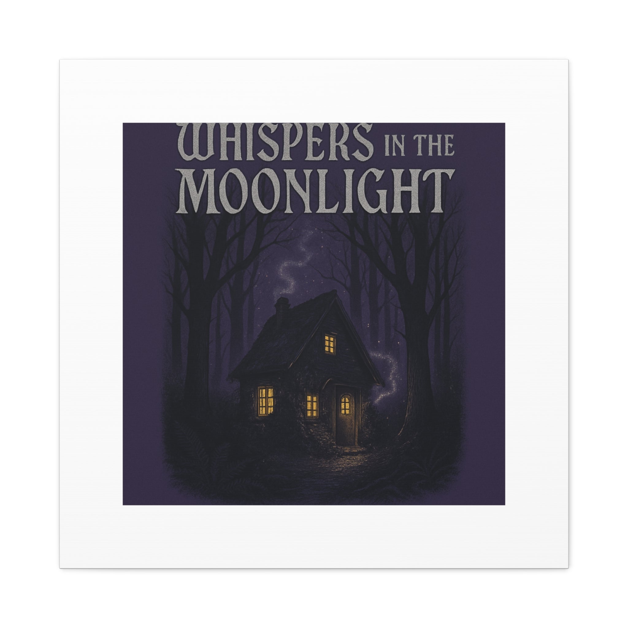 Whispers in the Moonlight Canvas Art – Haunted Cottage Wall Decor