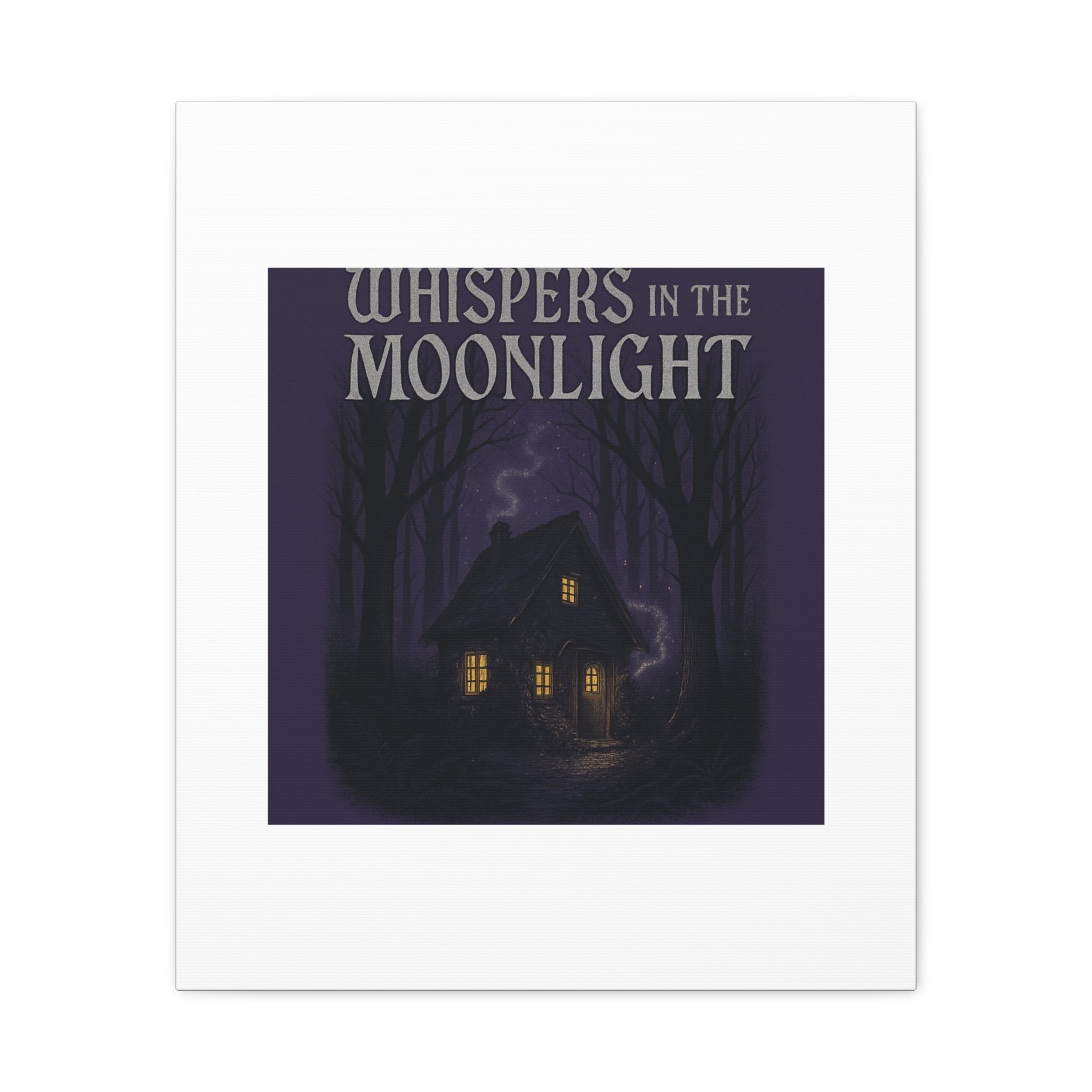 Whispers in the Moonlight Canvas Art – Haunted Cottage Wall Decor