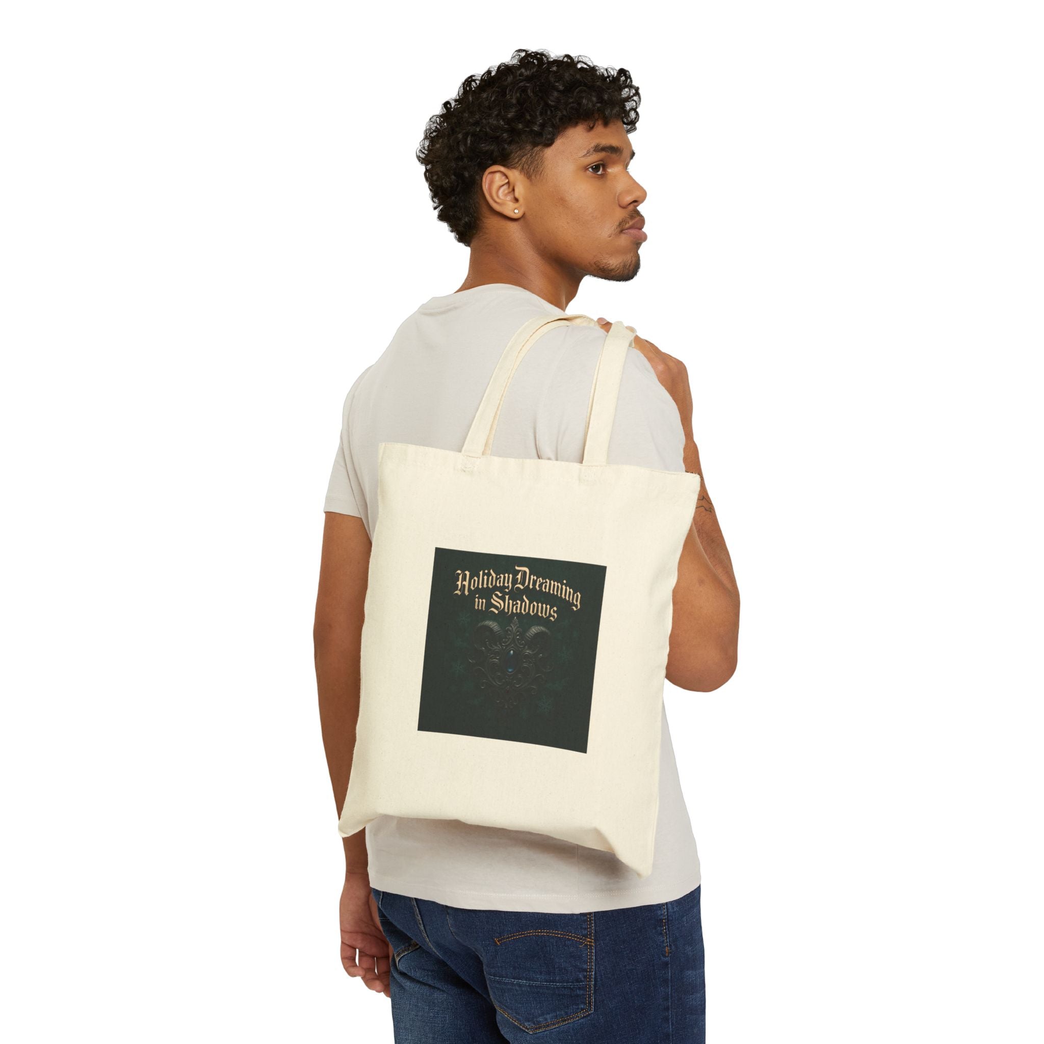 Holiday Dreaming Canvas Tote — 'Holiday Dreaming in Shadows' Eco Market Bag