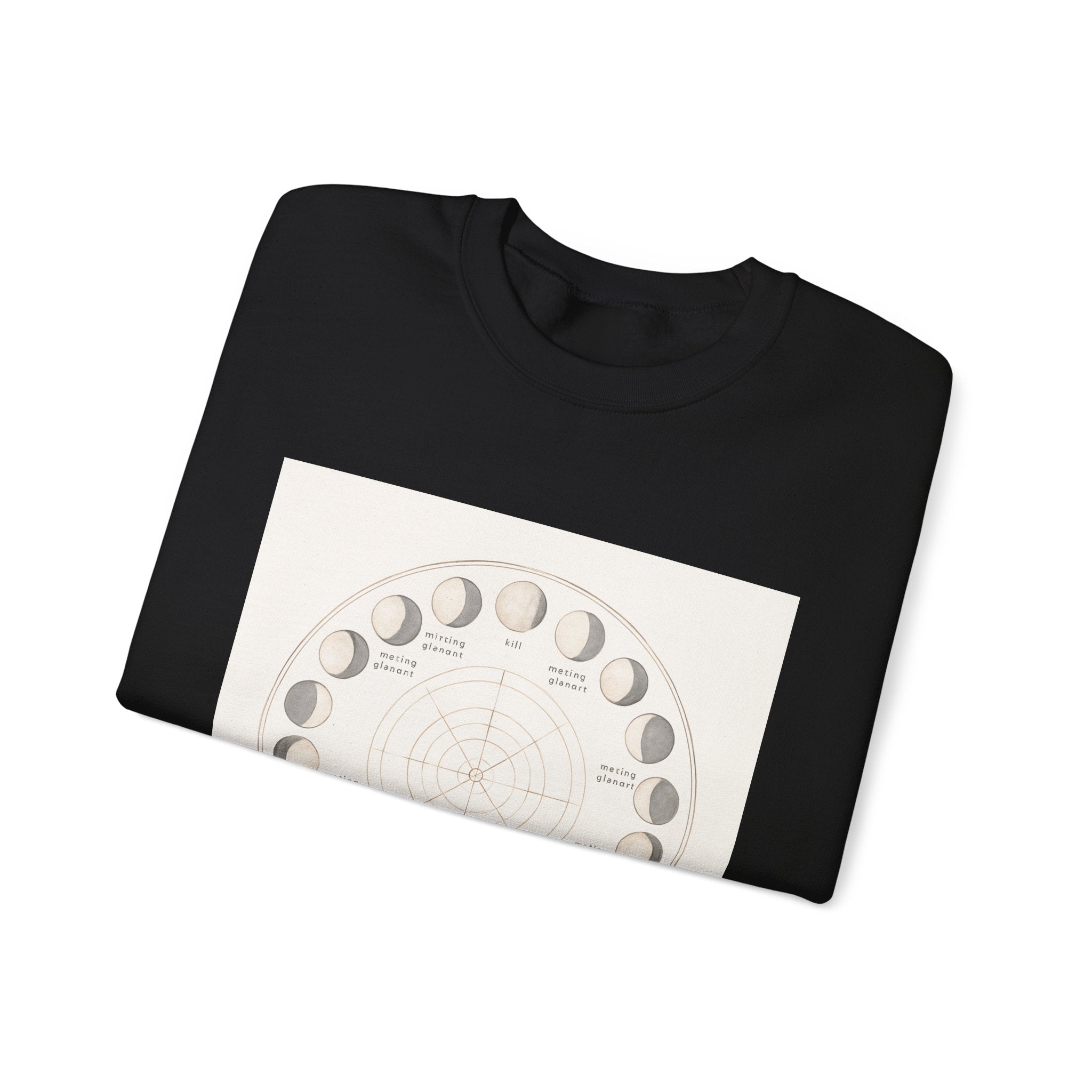 Moon Phases Sweatshirt — Lunar Cycle Graphic Crewneck