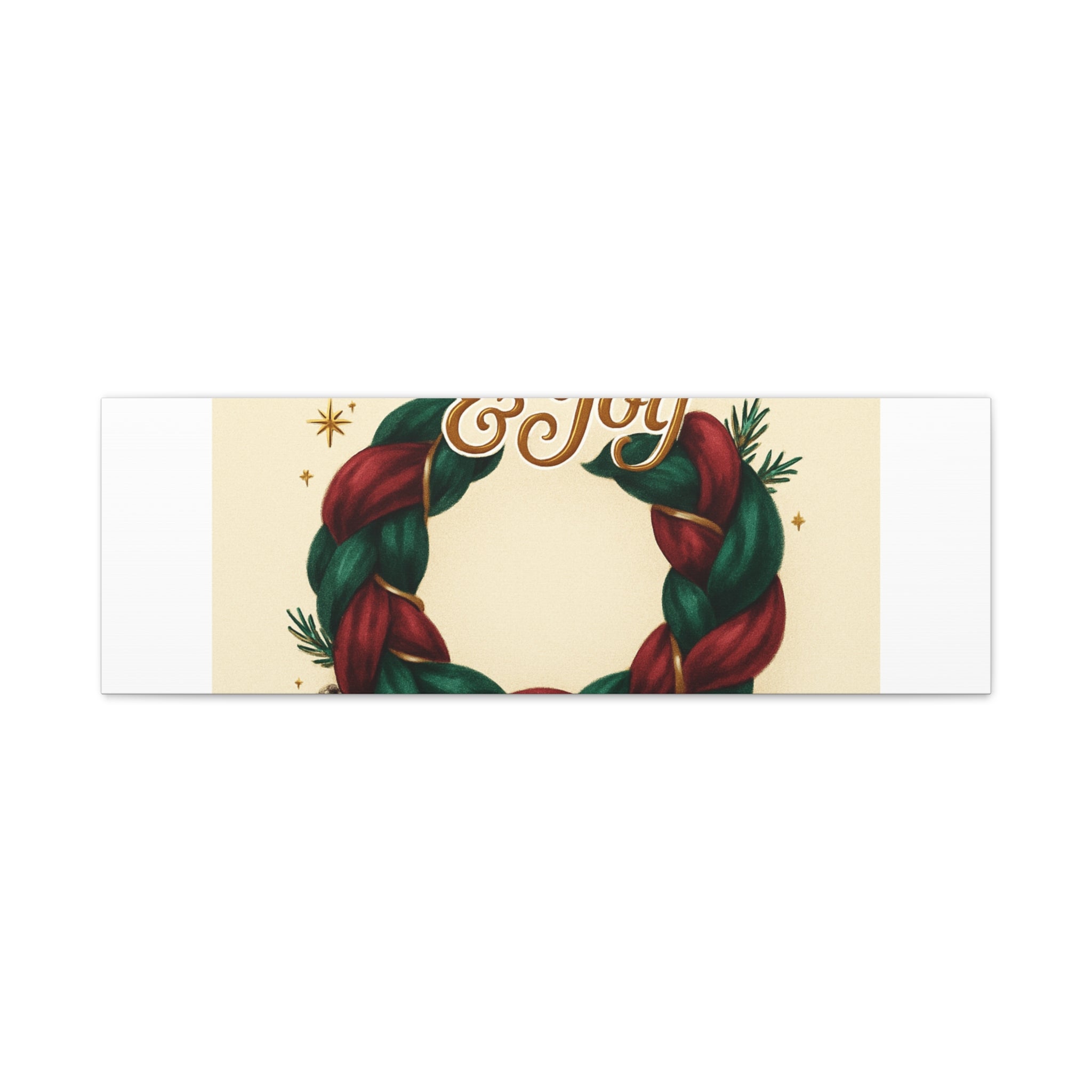 Christmas Wreath Canvas - "Comfort & Joy" Holiday Wall Art