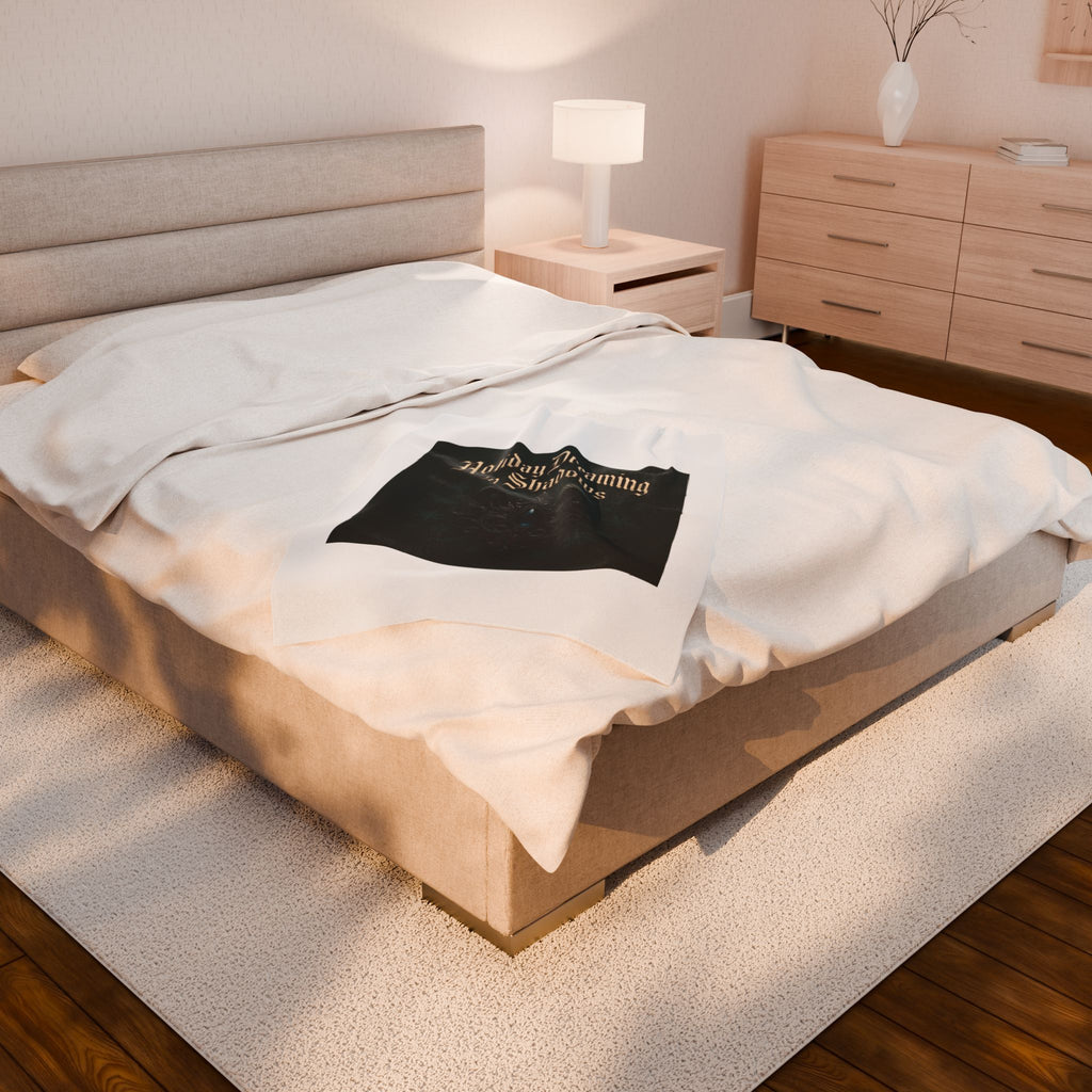 Holiday Dreaming in Shadows Velveteen Plush Blanket