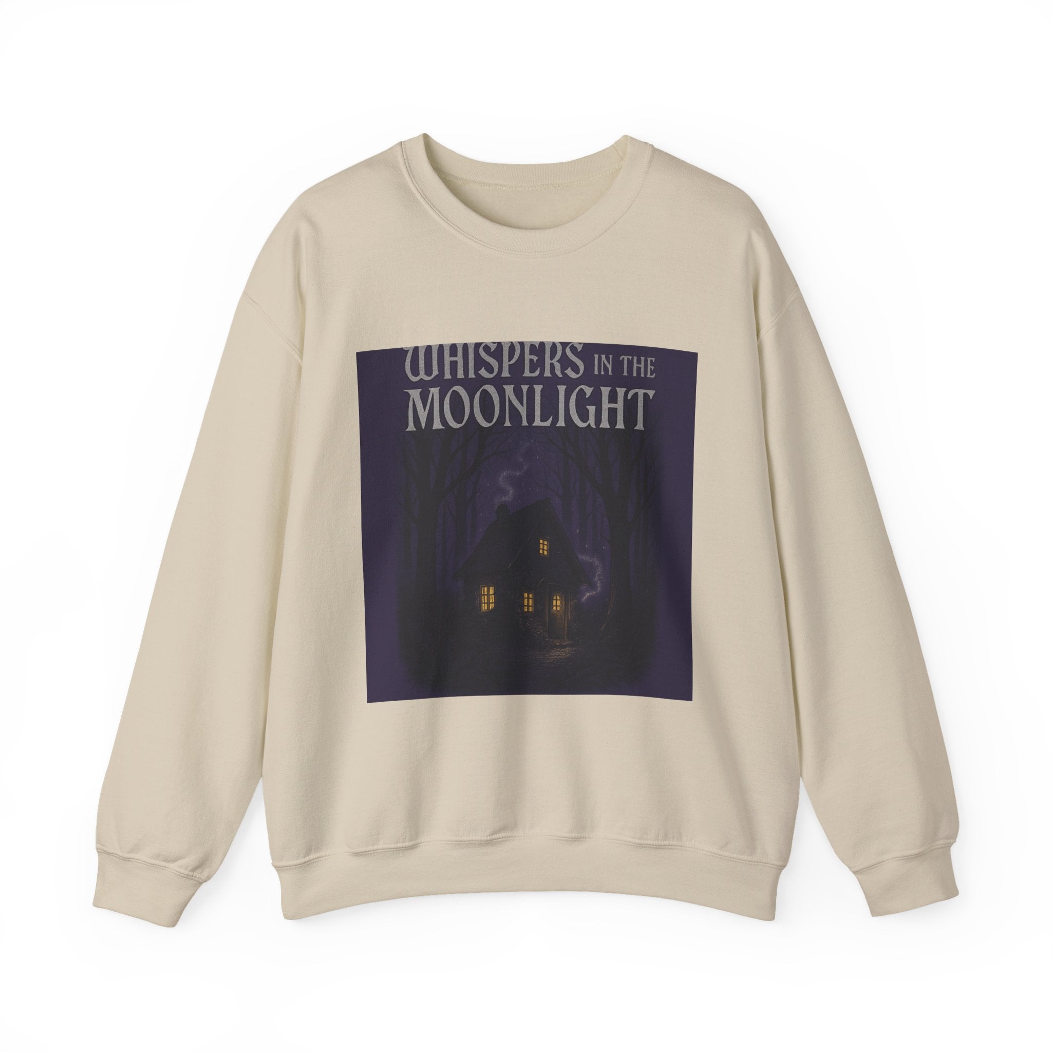 Whispers in the Moonlight Sweatshirt — Cozy Haunted Cottage Crewneck