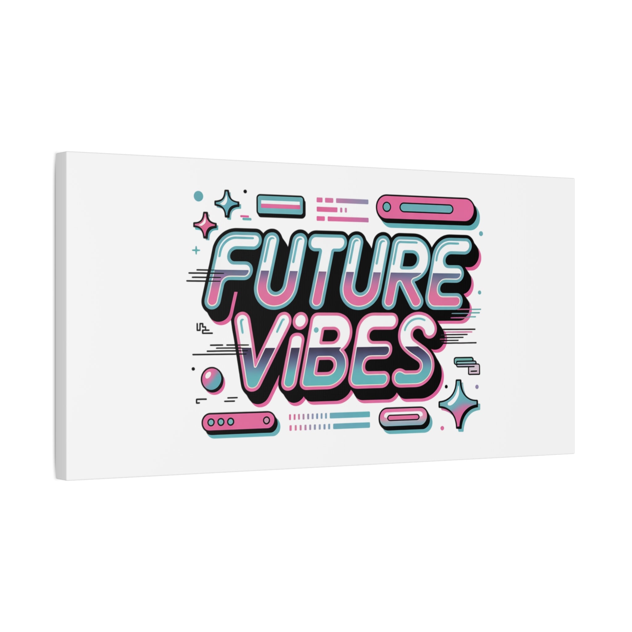 Future Vibes Canvas | Y2K Cyber Holo, Retro Tech Print