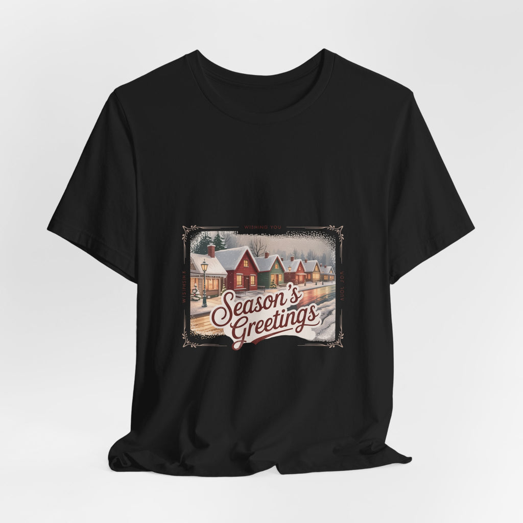 Season's Greetings Vintage Christmas Tee | Retro Holiday Card Design