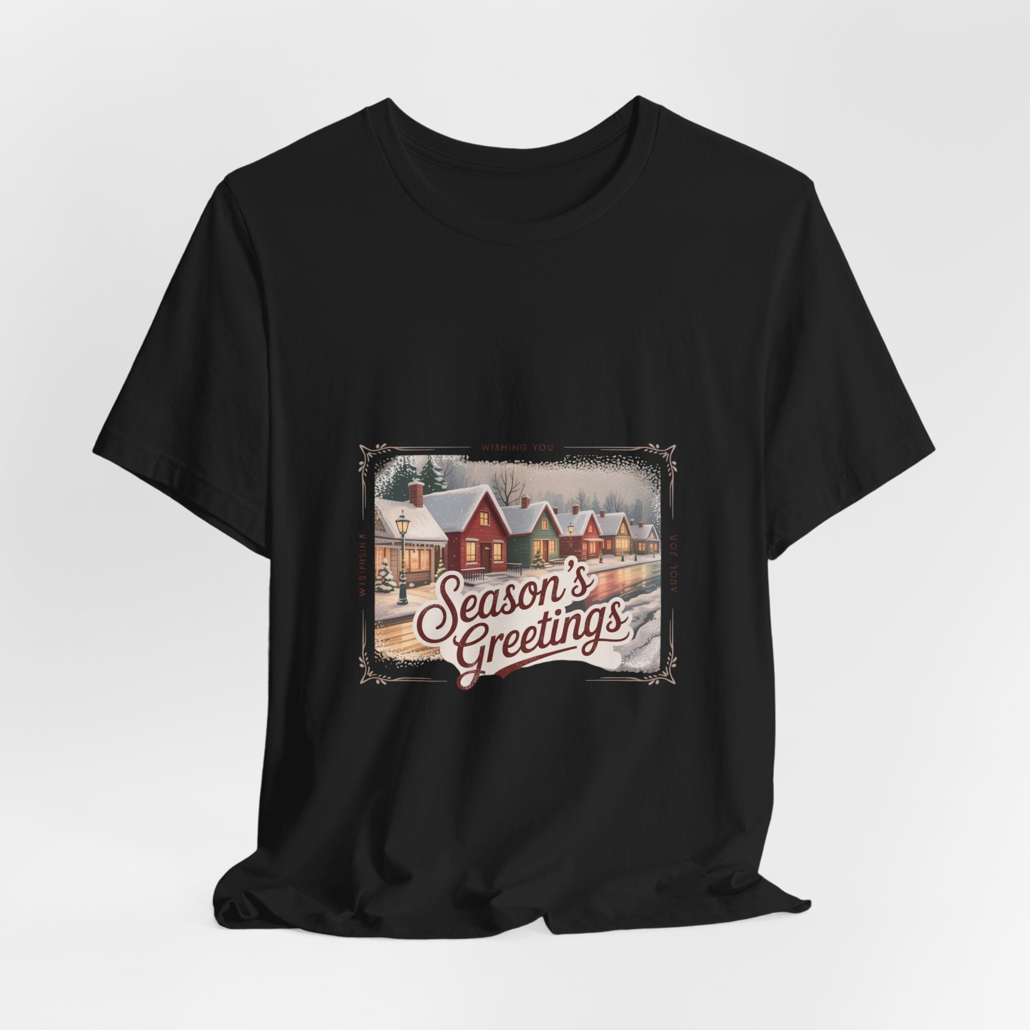 Season's Greetings Vintage Christmas Tee | Retro Holiday Card Design