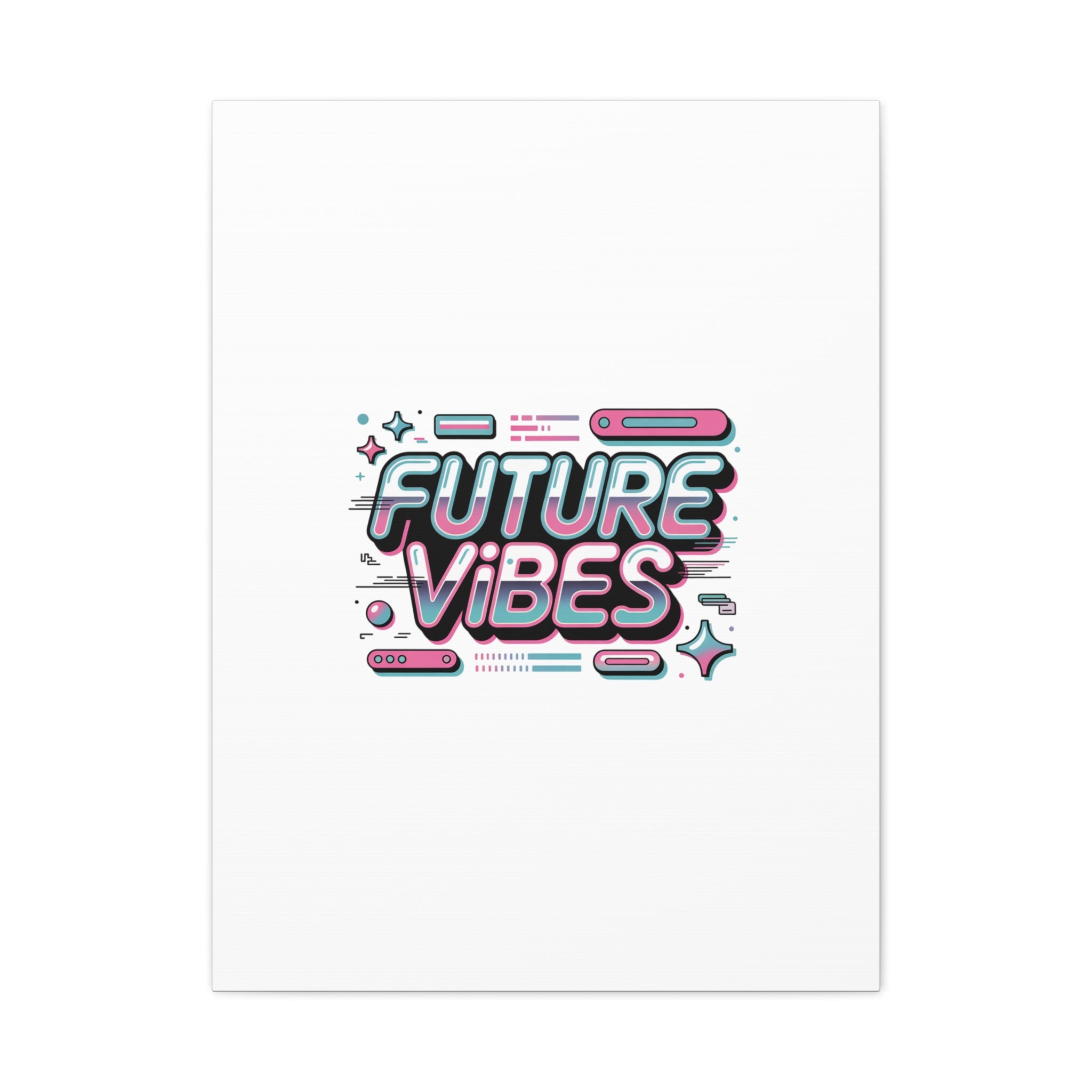 Future Vibes Canvas | Y2K Cyber Holo, Retro Tech Print