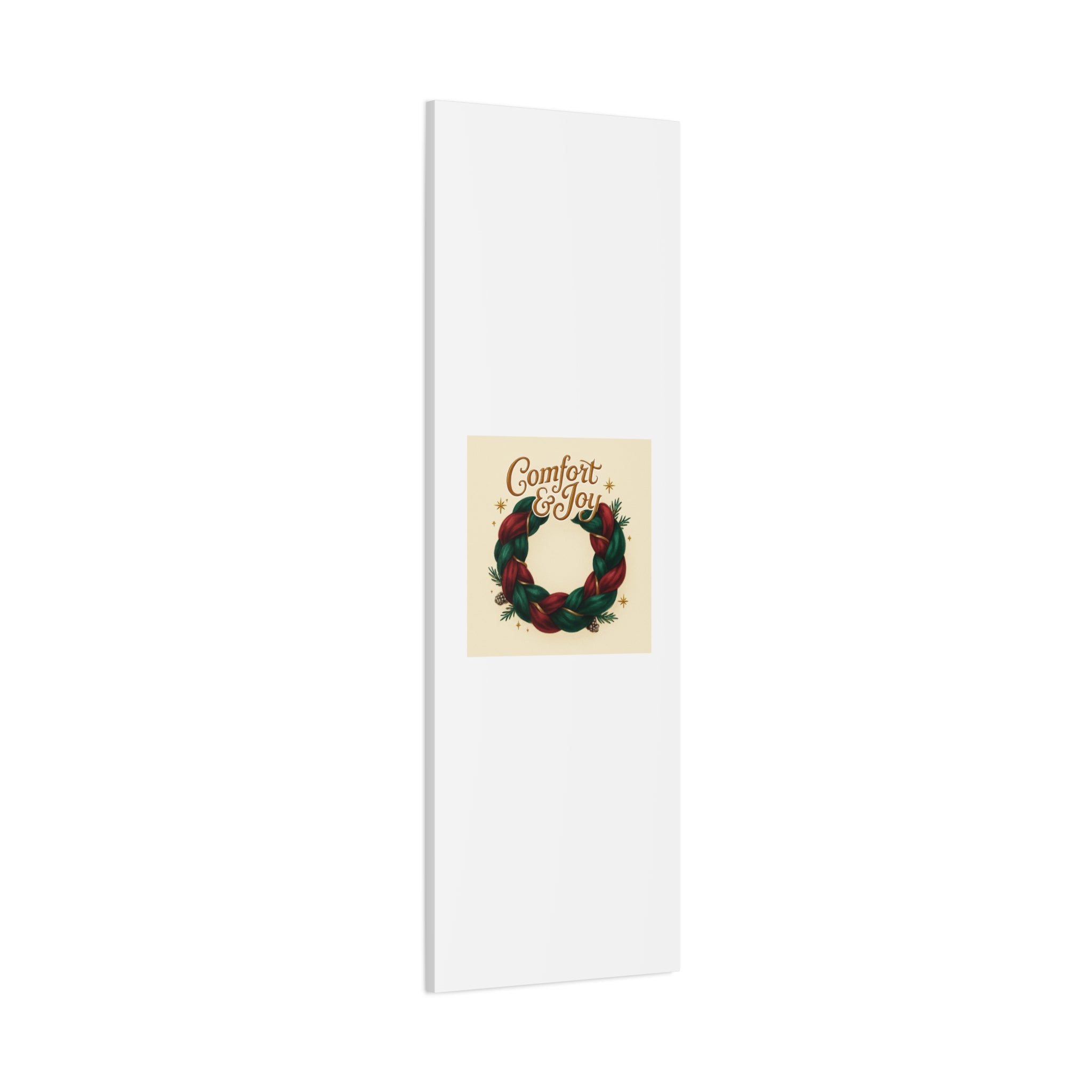 Christmas Wreath Canvas - "Comfort & Joy" Holiday Wall Art